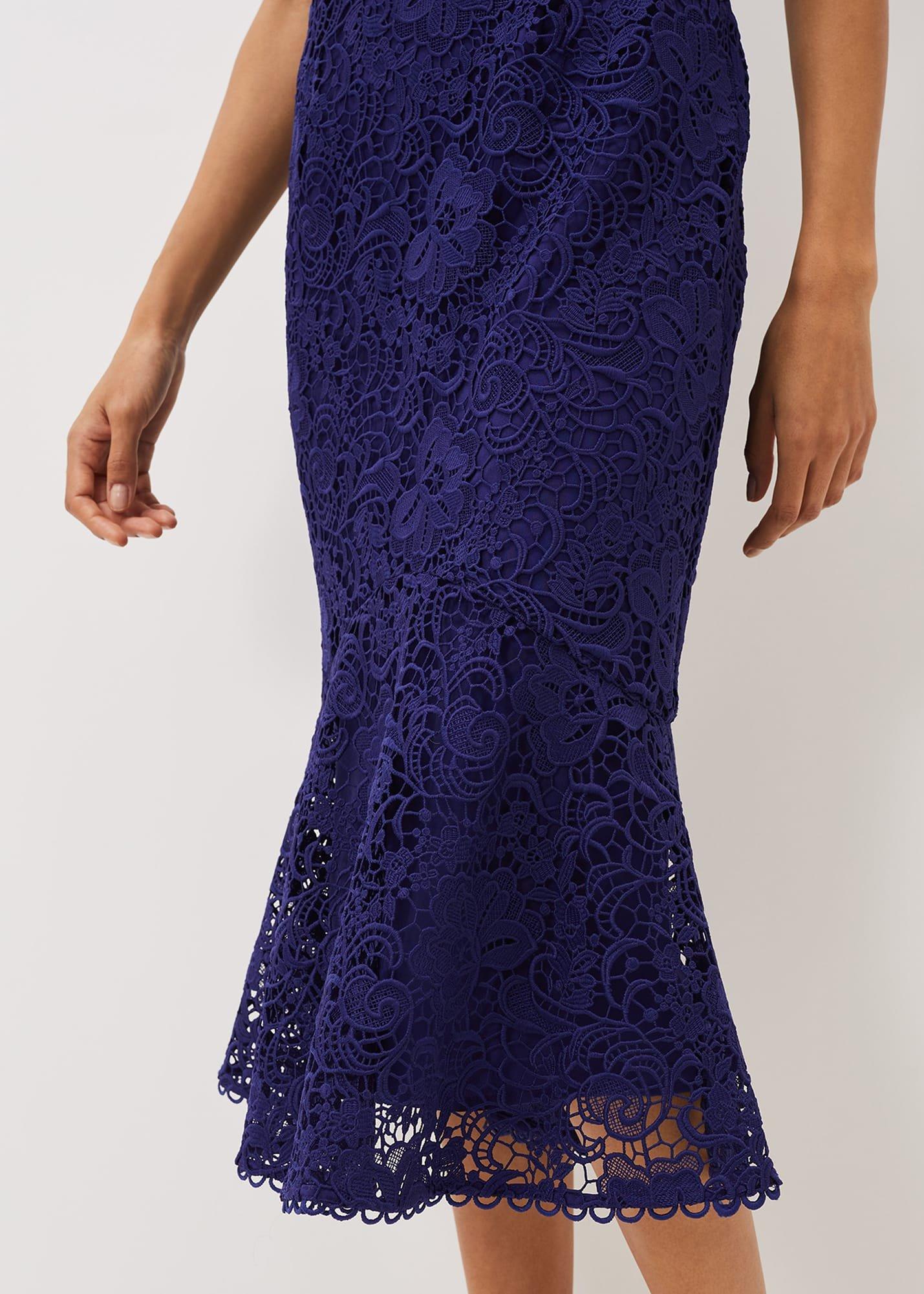 Lidia Guipure Lace Fishtail Dress