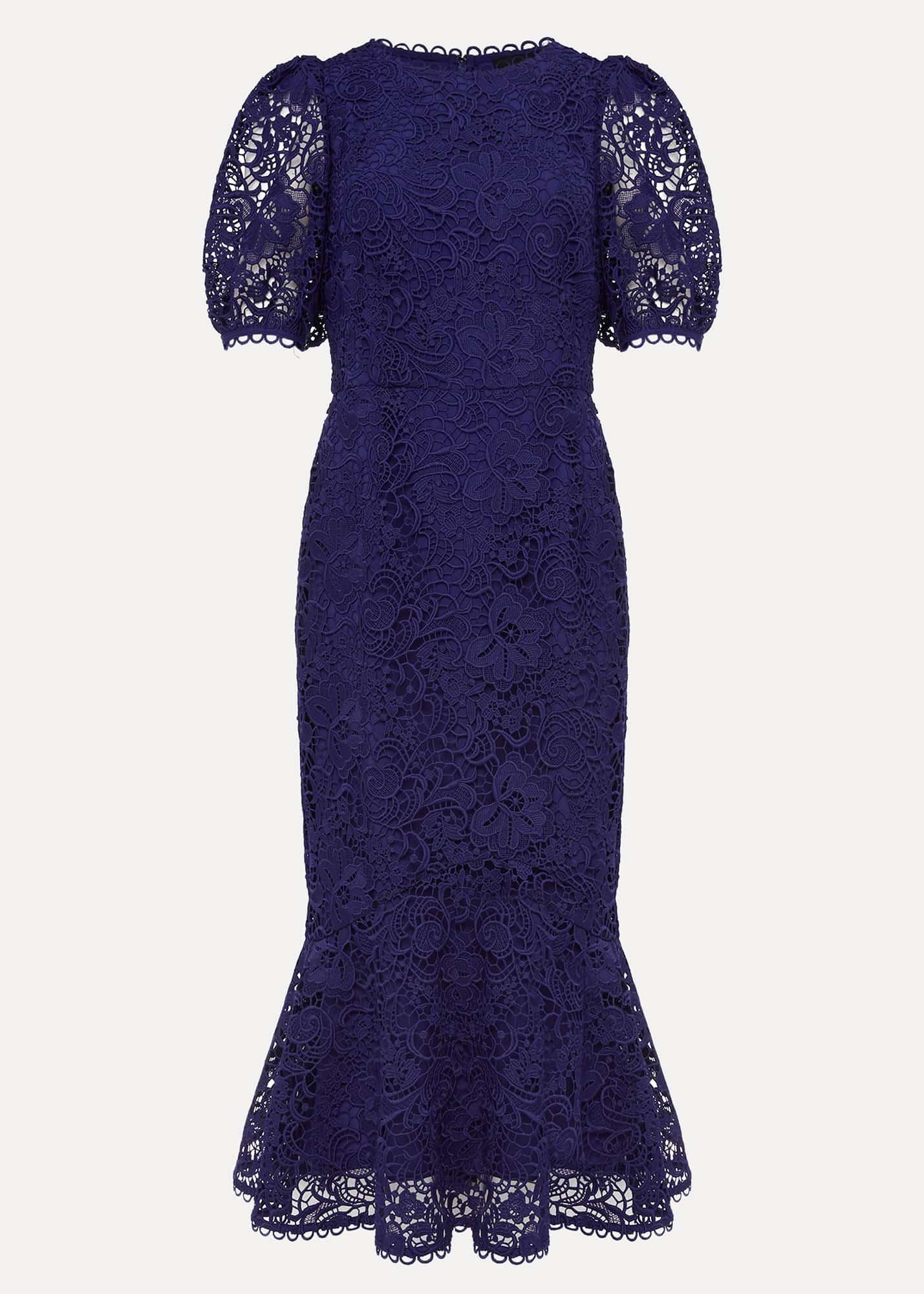 Lidia Guipure Lace Fishtail Dress