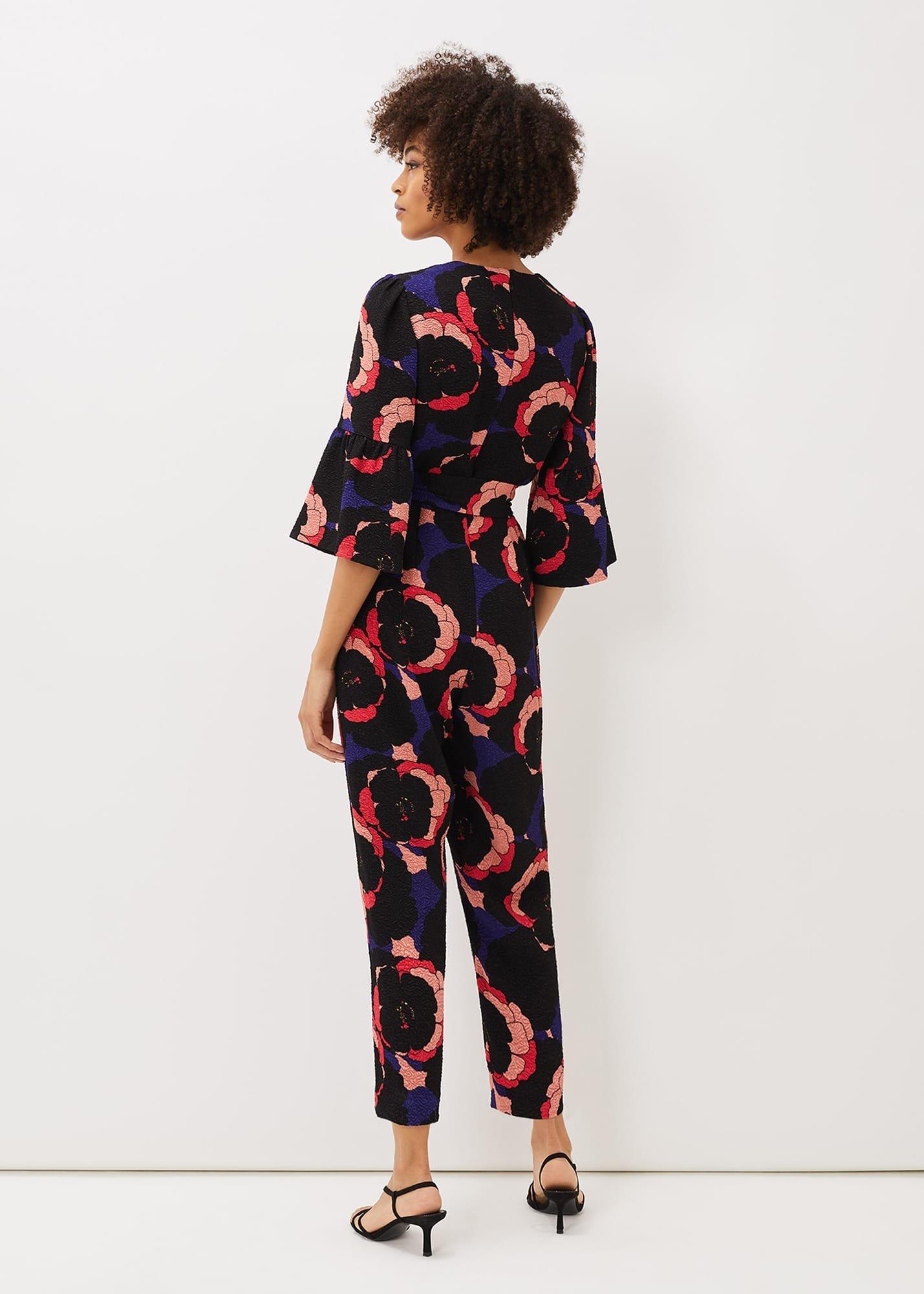 Darcey Floral Textured Tapered Jumpsuit
