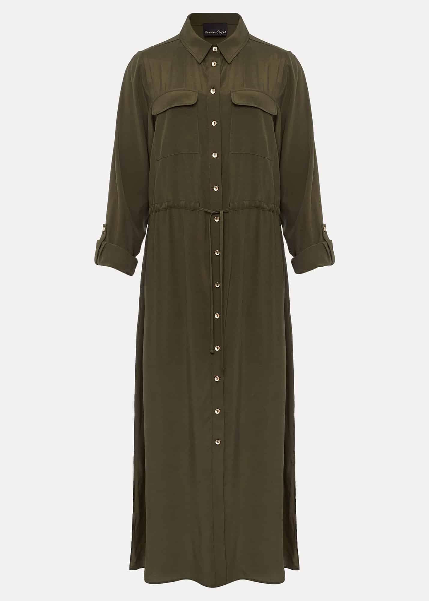 Tana Khaki Midi Dress