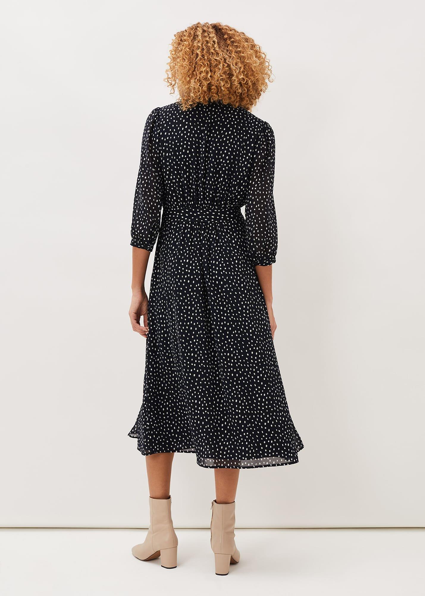 Luciana Spot Print Midi Dress