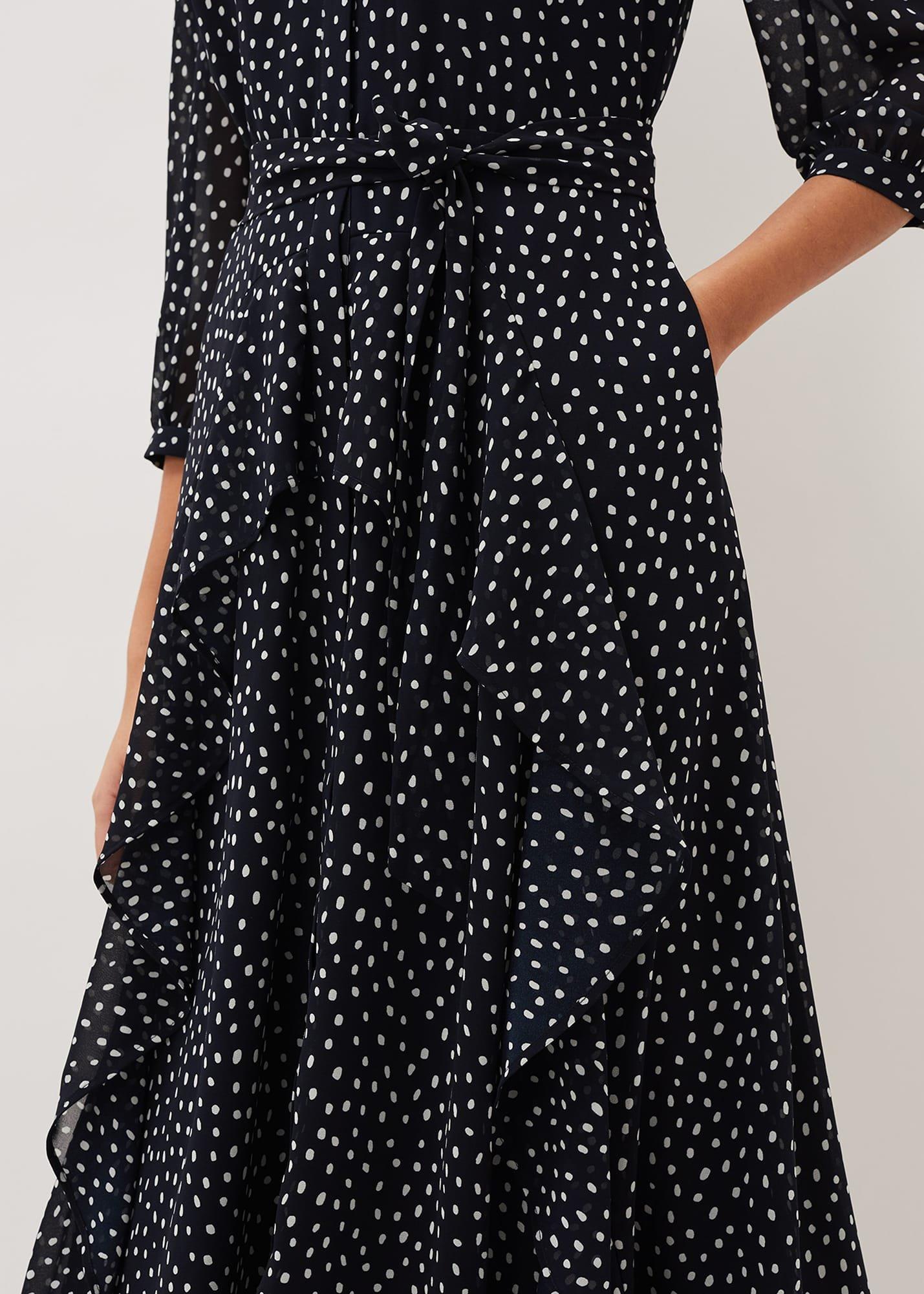 Luciana Spot Print Midi Dress