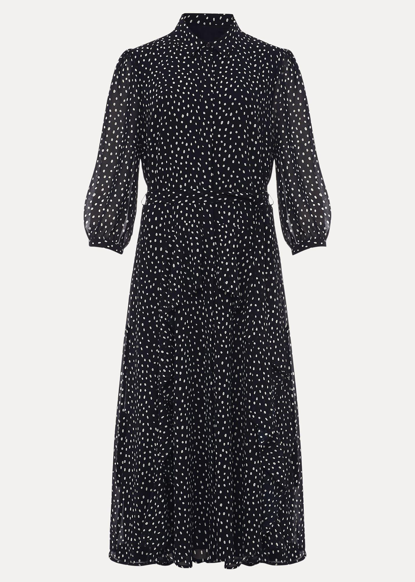 Luciana Spot Print Midi Dress