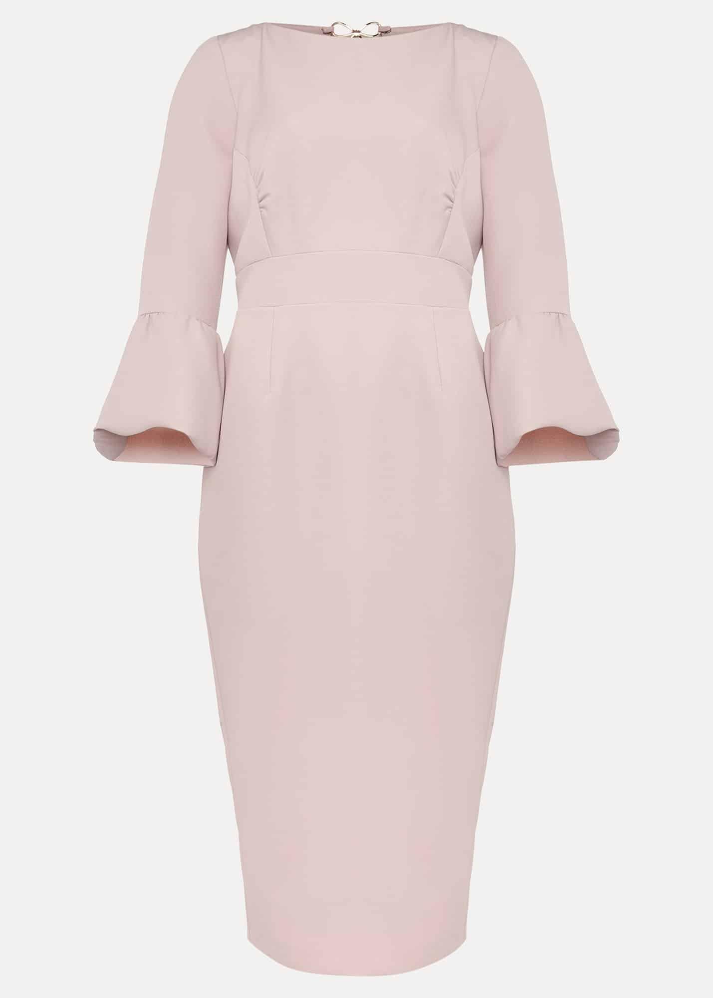 Keyla Fluted Sleeve Fitted Dress