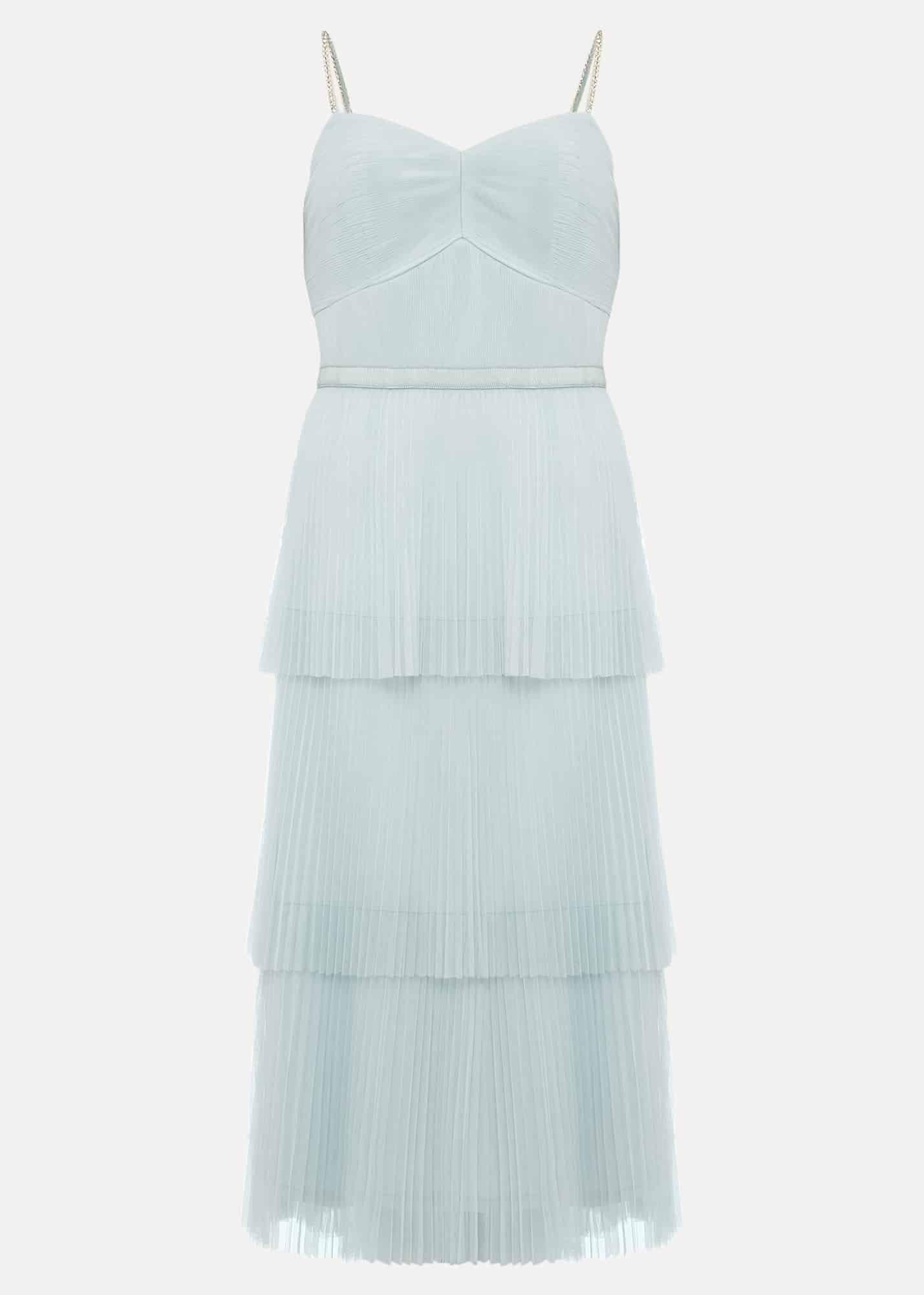 Kaia Pleated Tulle Midi Dress