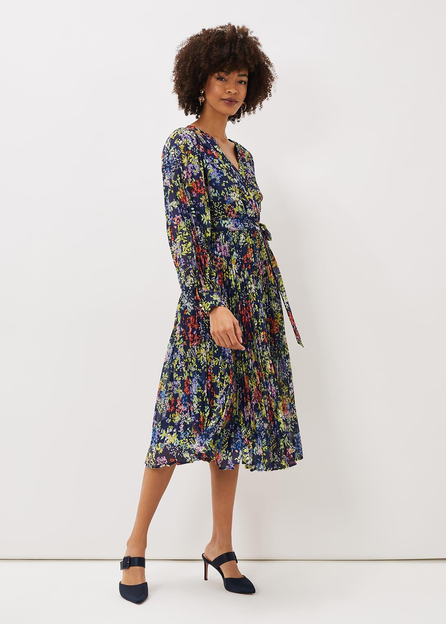 Fenella Ditsy Print Pleated Dress