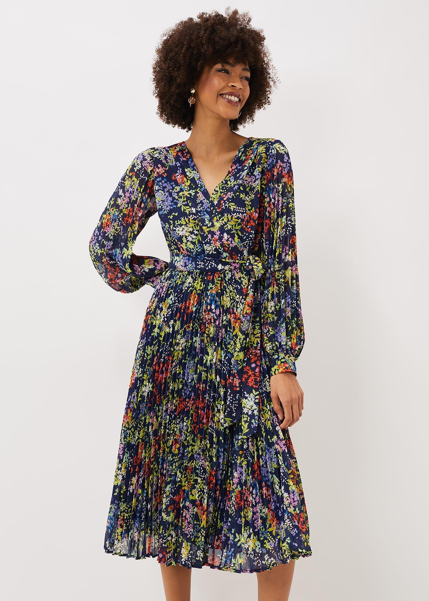 Fenella Ditsy Print Pleated Dress