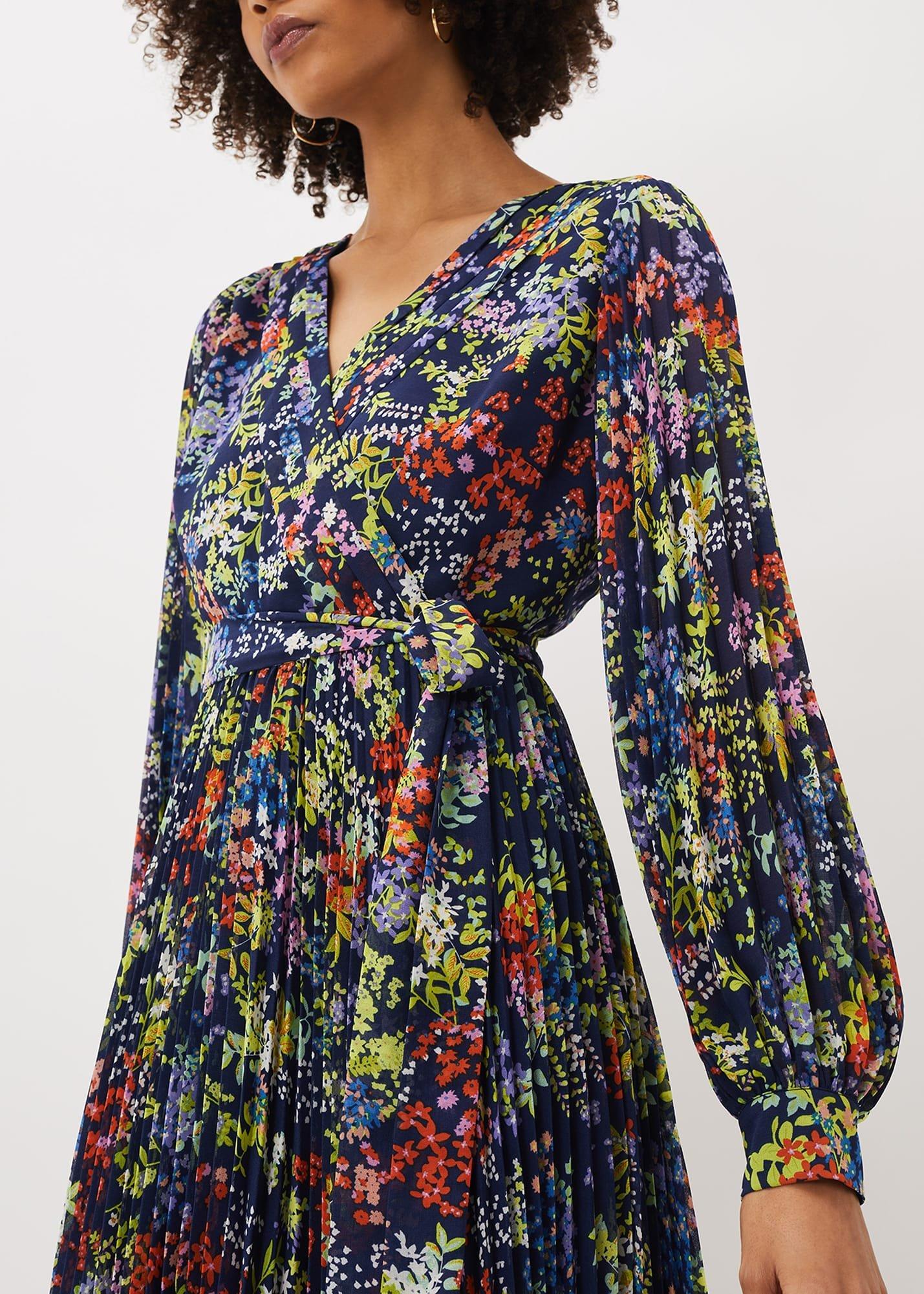 Fenella Ditsy Print Pleated Dress