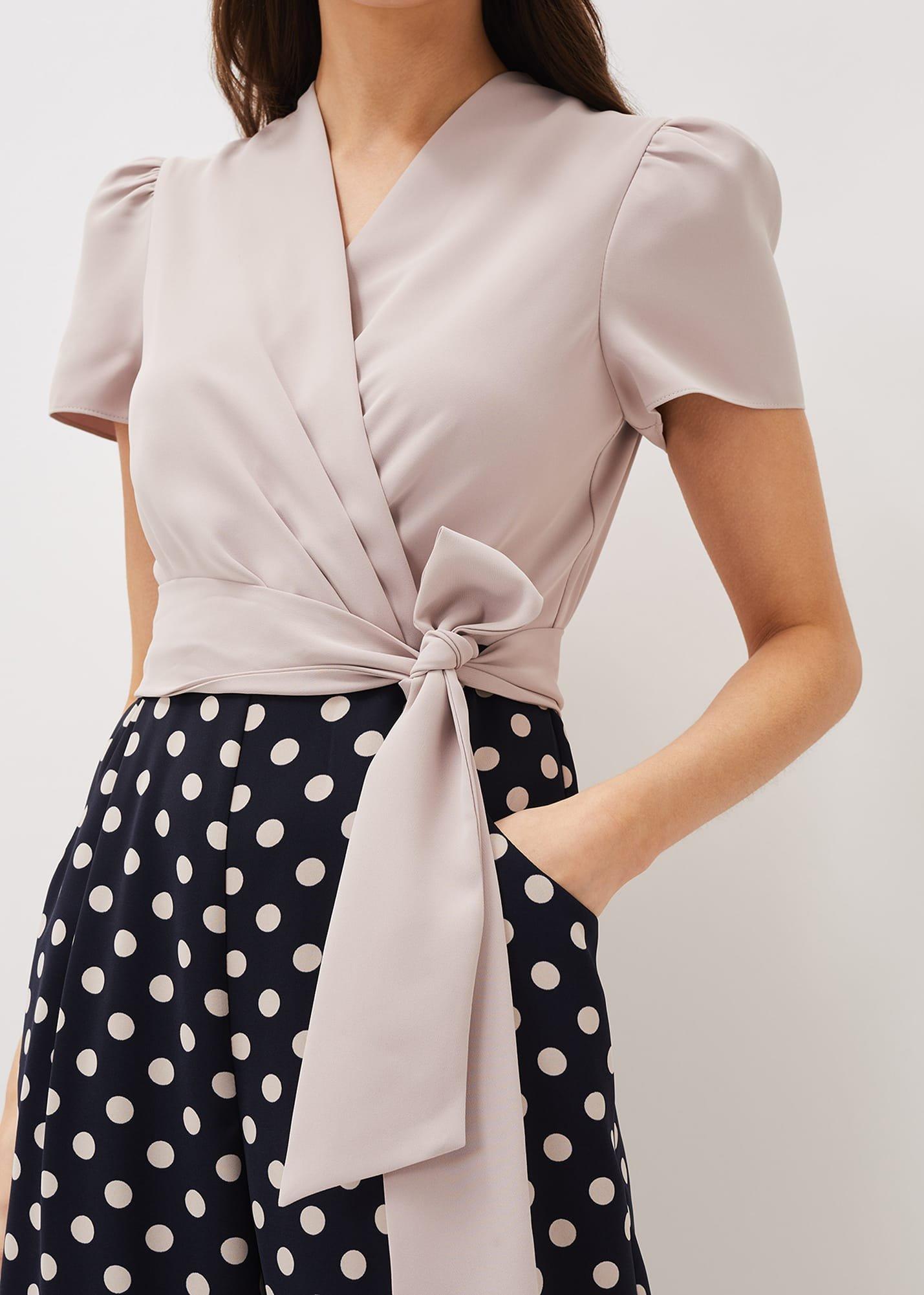 Eloise Spot Print Wide Leg Jumpsuit