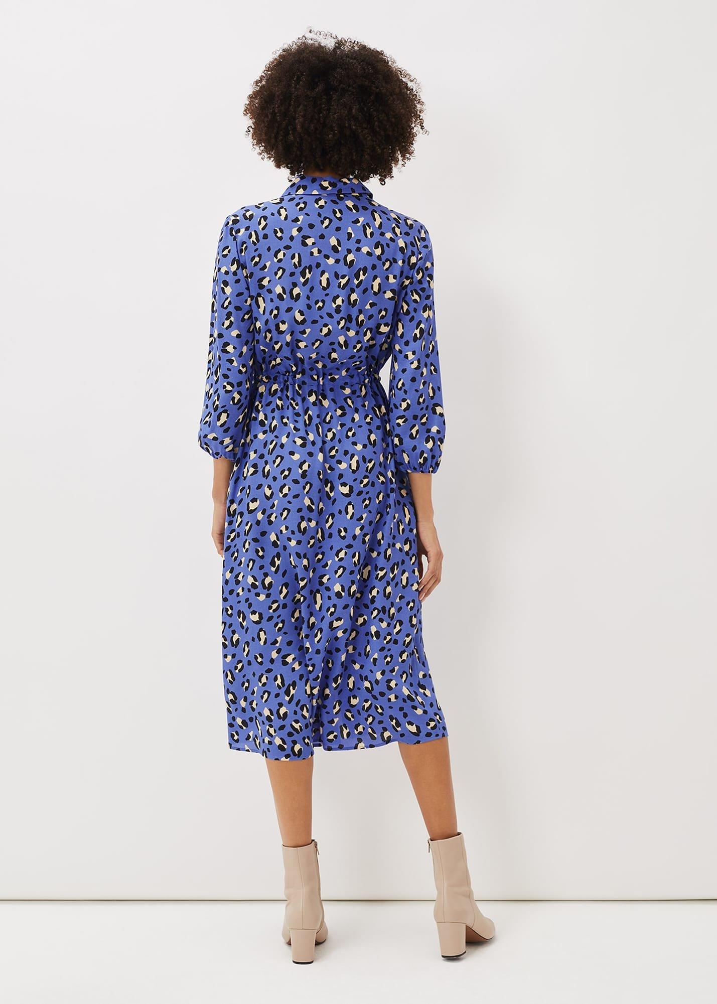 Tana Leopard Print Midi Shirt Dress