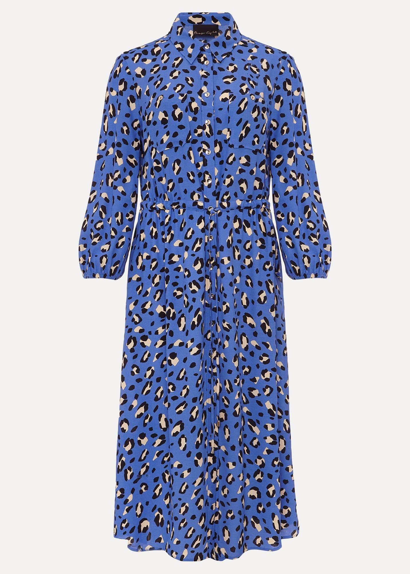 Tana Leopard Print Midi Shirt Dress