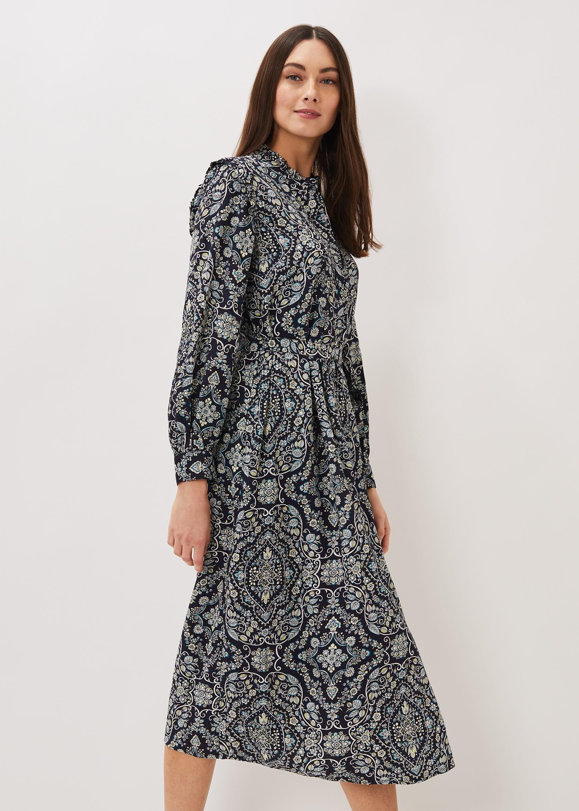 Polly Paisley Print Midi Dress