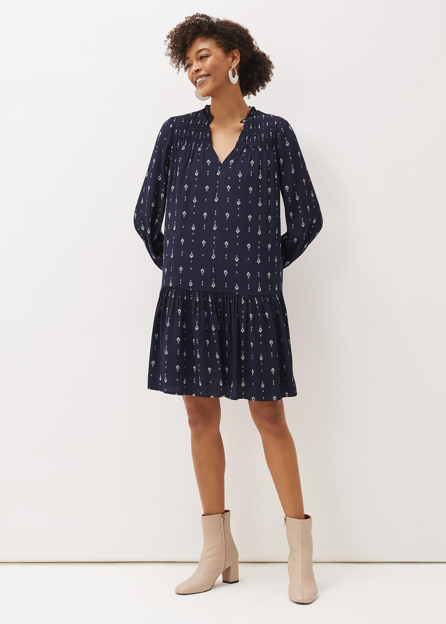 Magda Geometric Print Swing Dress