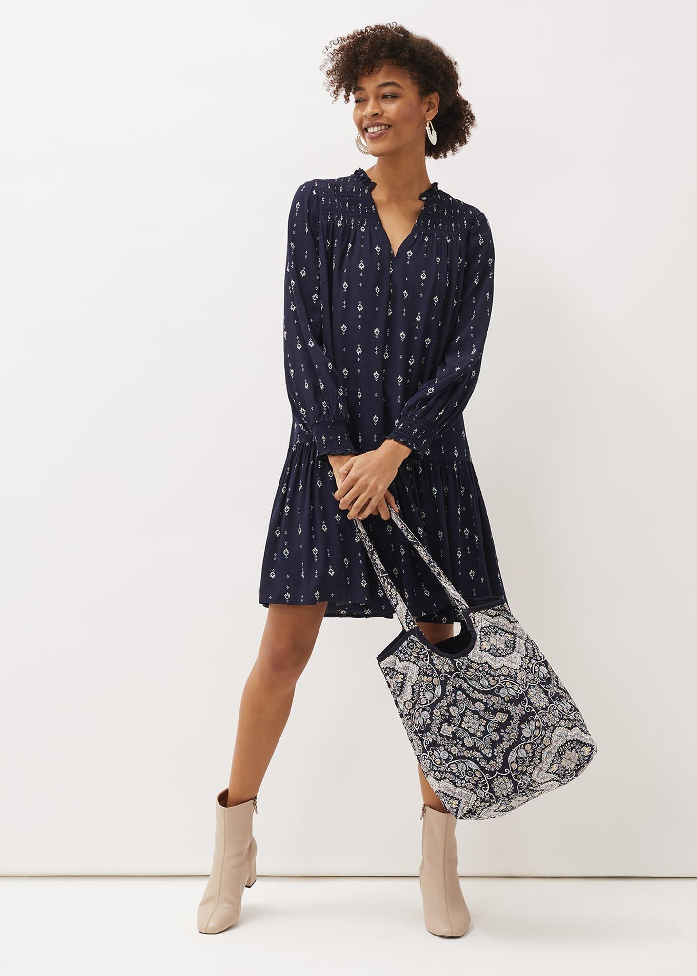 Magda Geometric Print Swing Dress