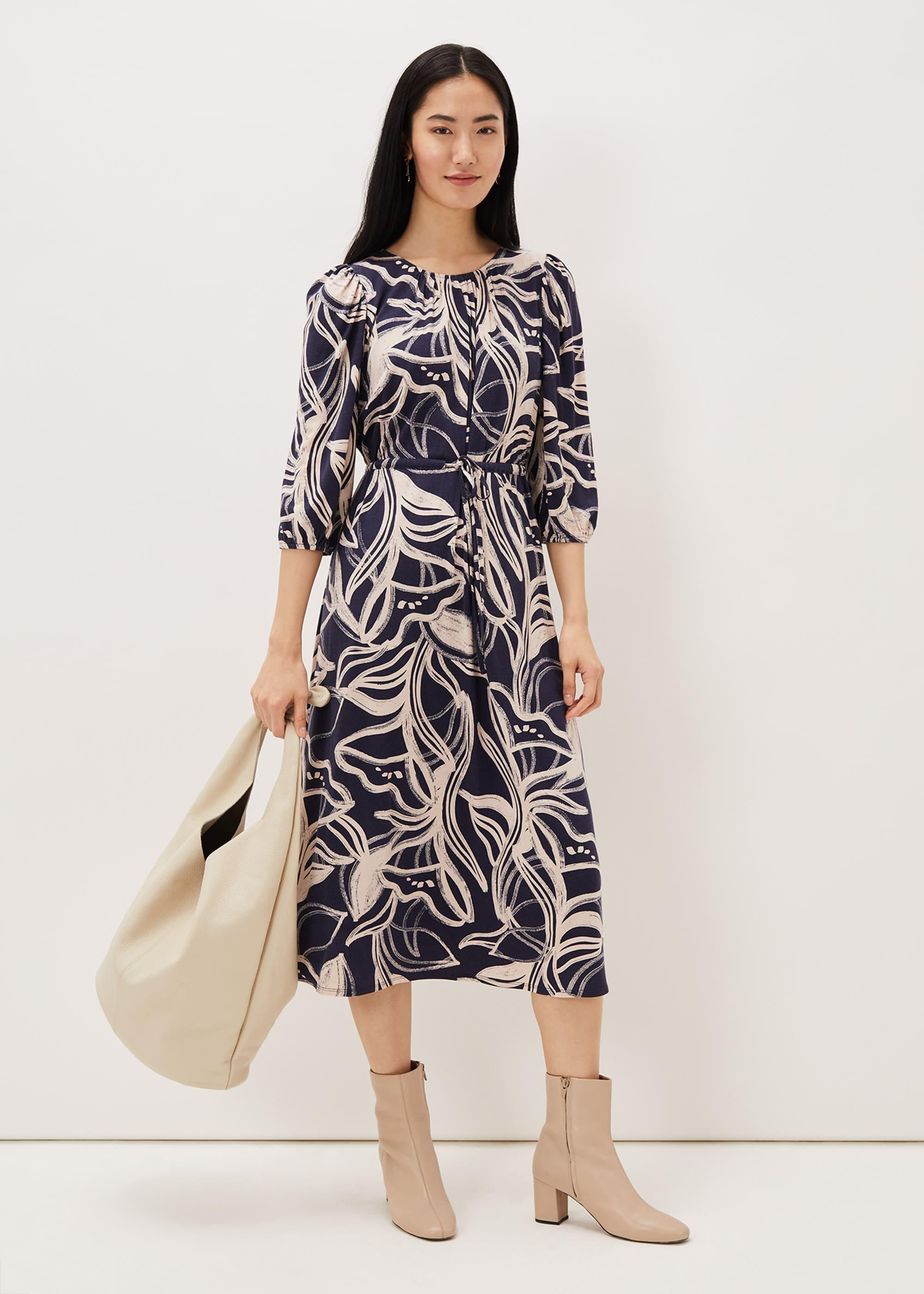 Carley Print Jersey Midi Dress