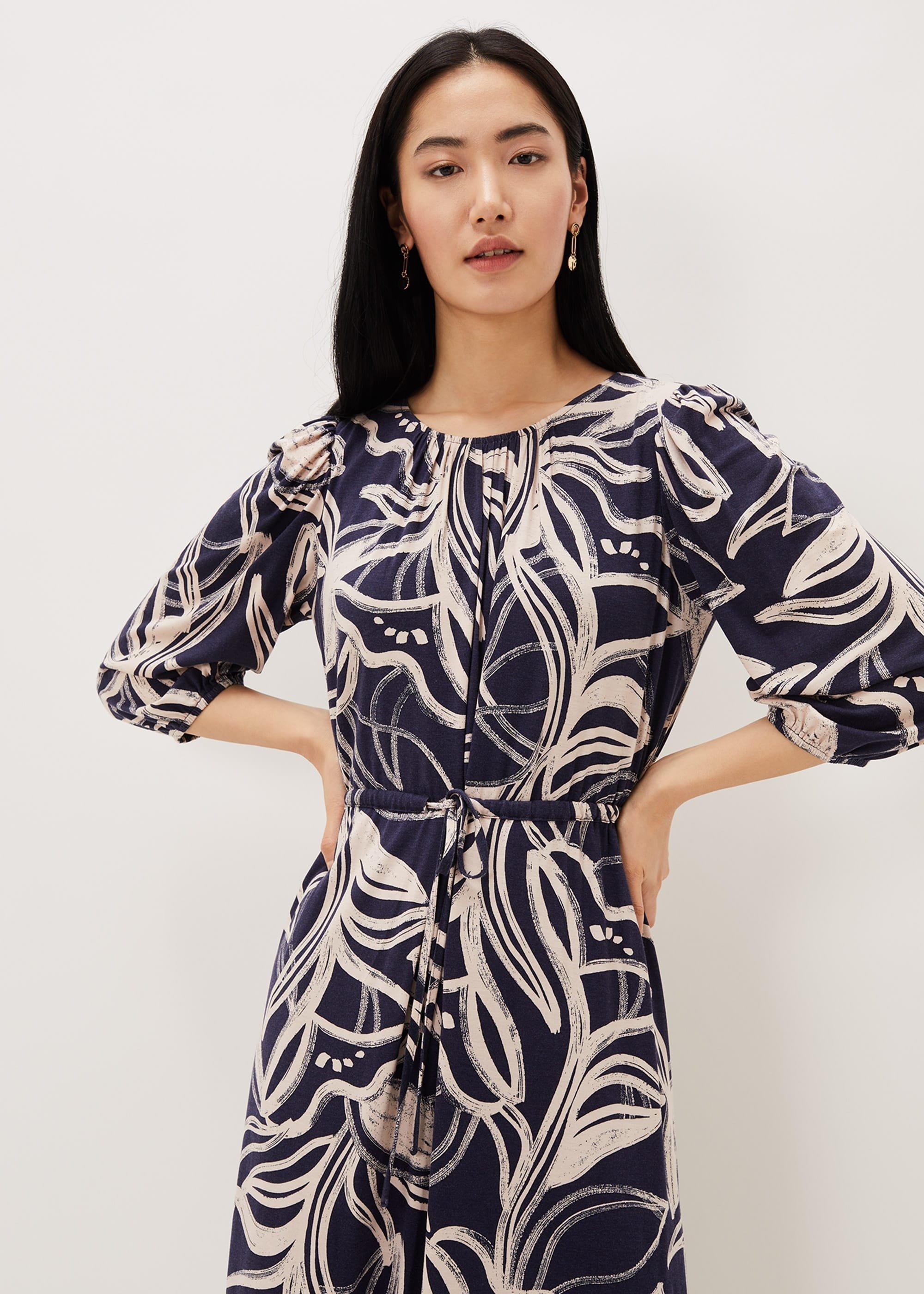 Carley Print Jersey Midi Dress