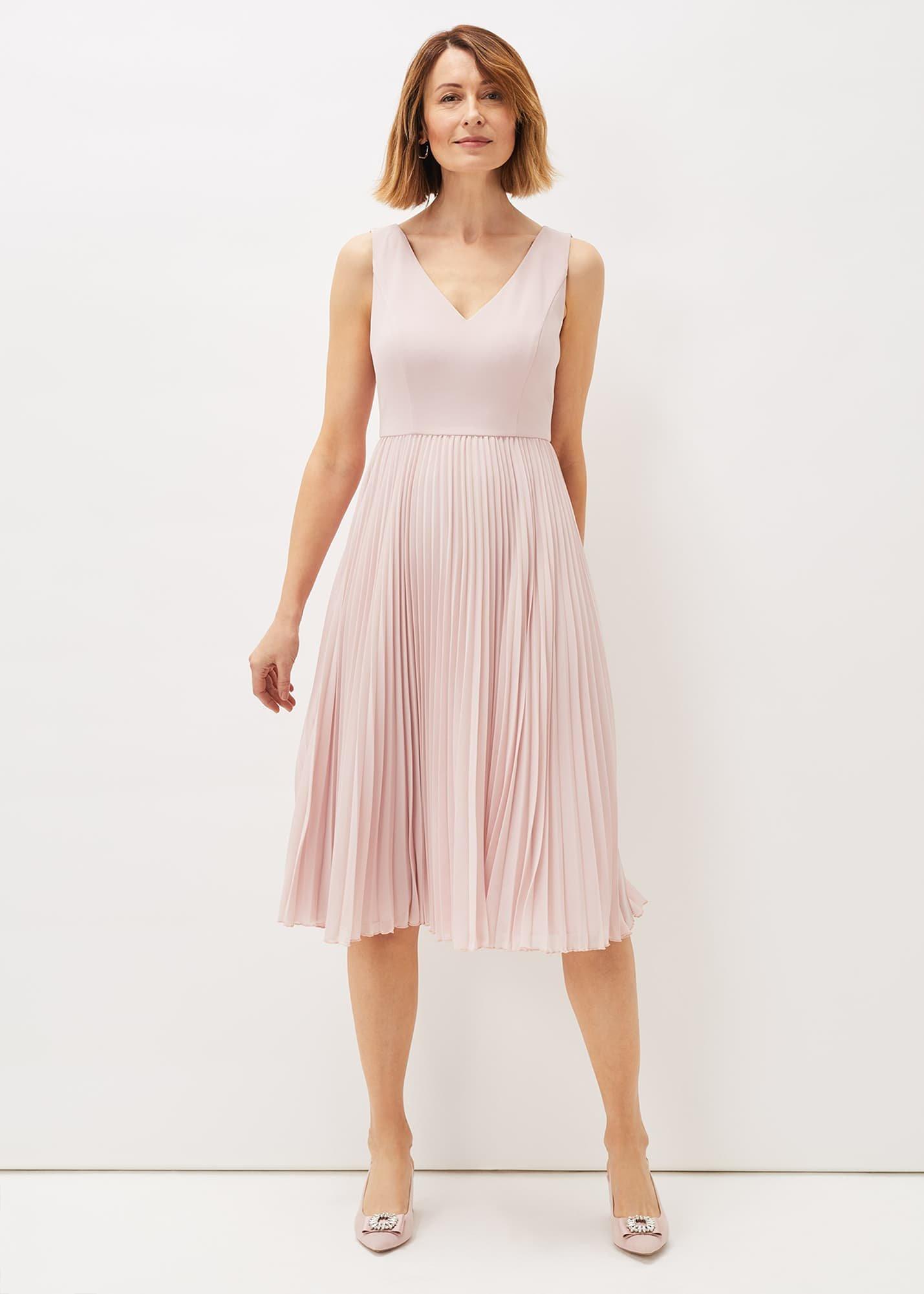 Samina Pleated Double Layer Lace Dress