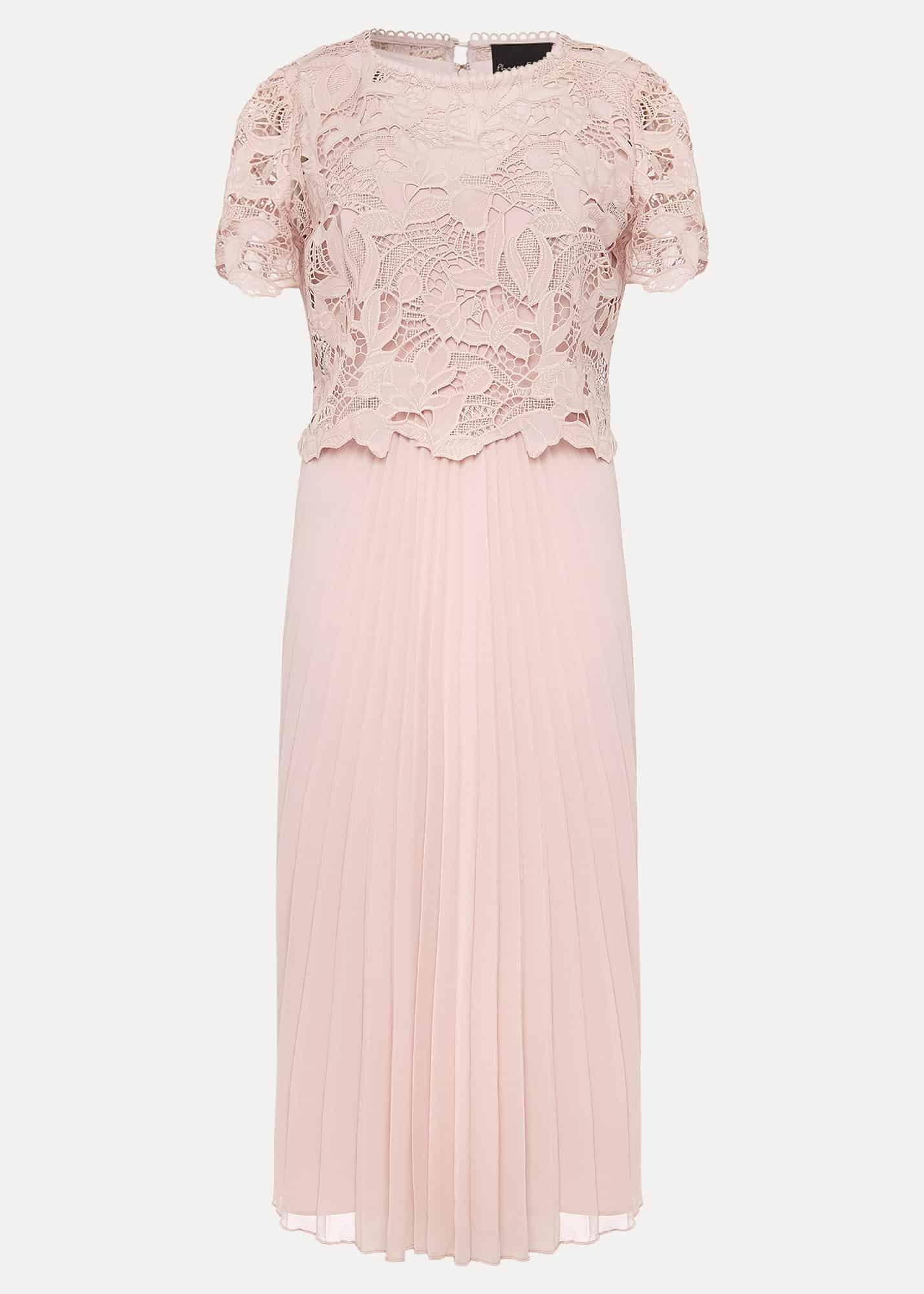 Samina Pleated Double Layer Lace Dress