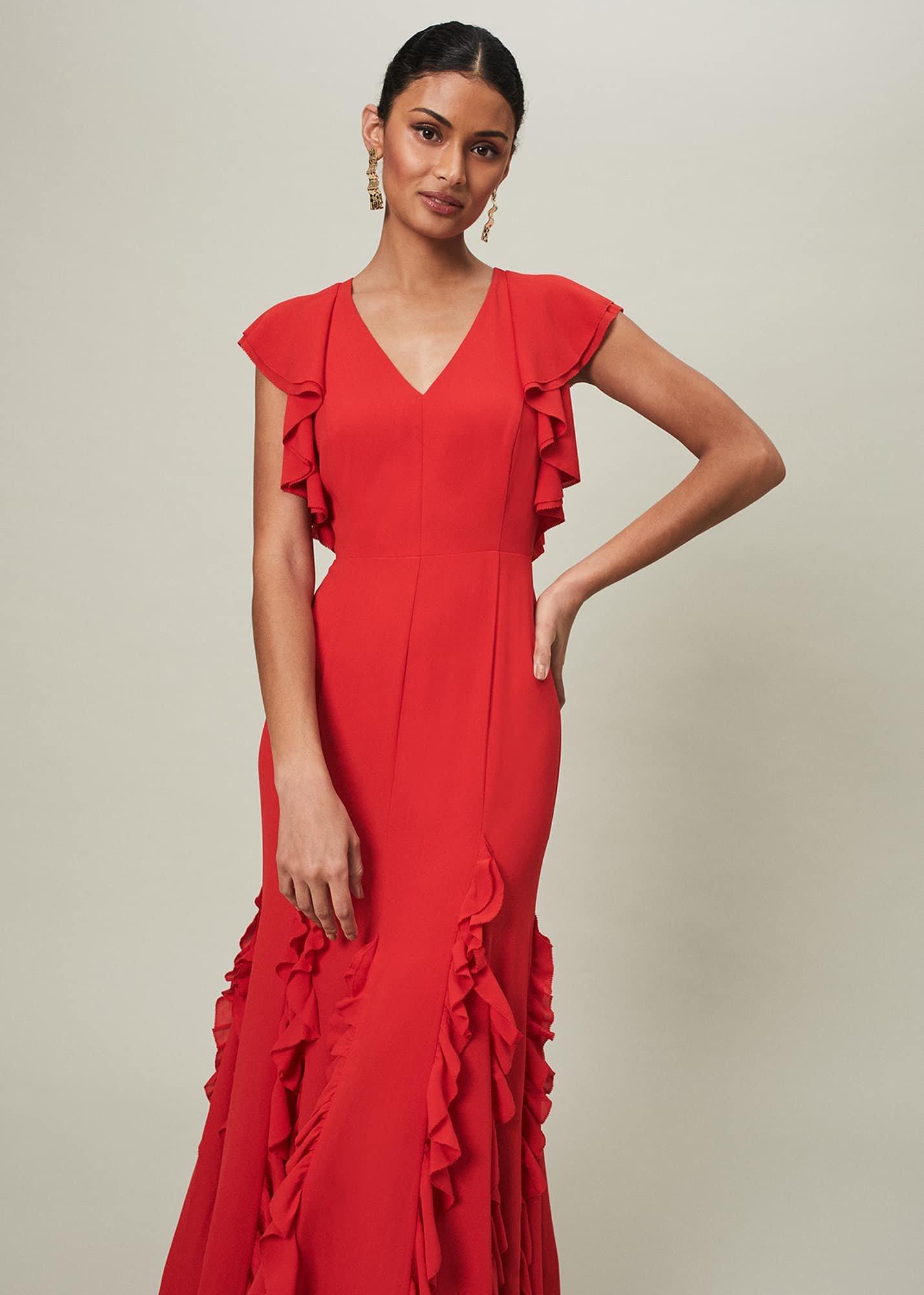 Donatella Ruffle Maxi Dress