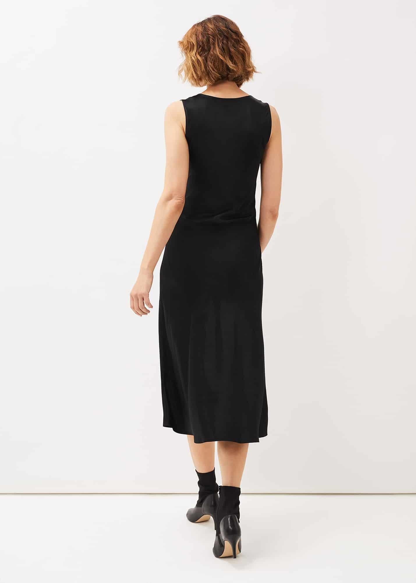 Amabella Sleeveless Satin Midi Dress
