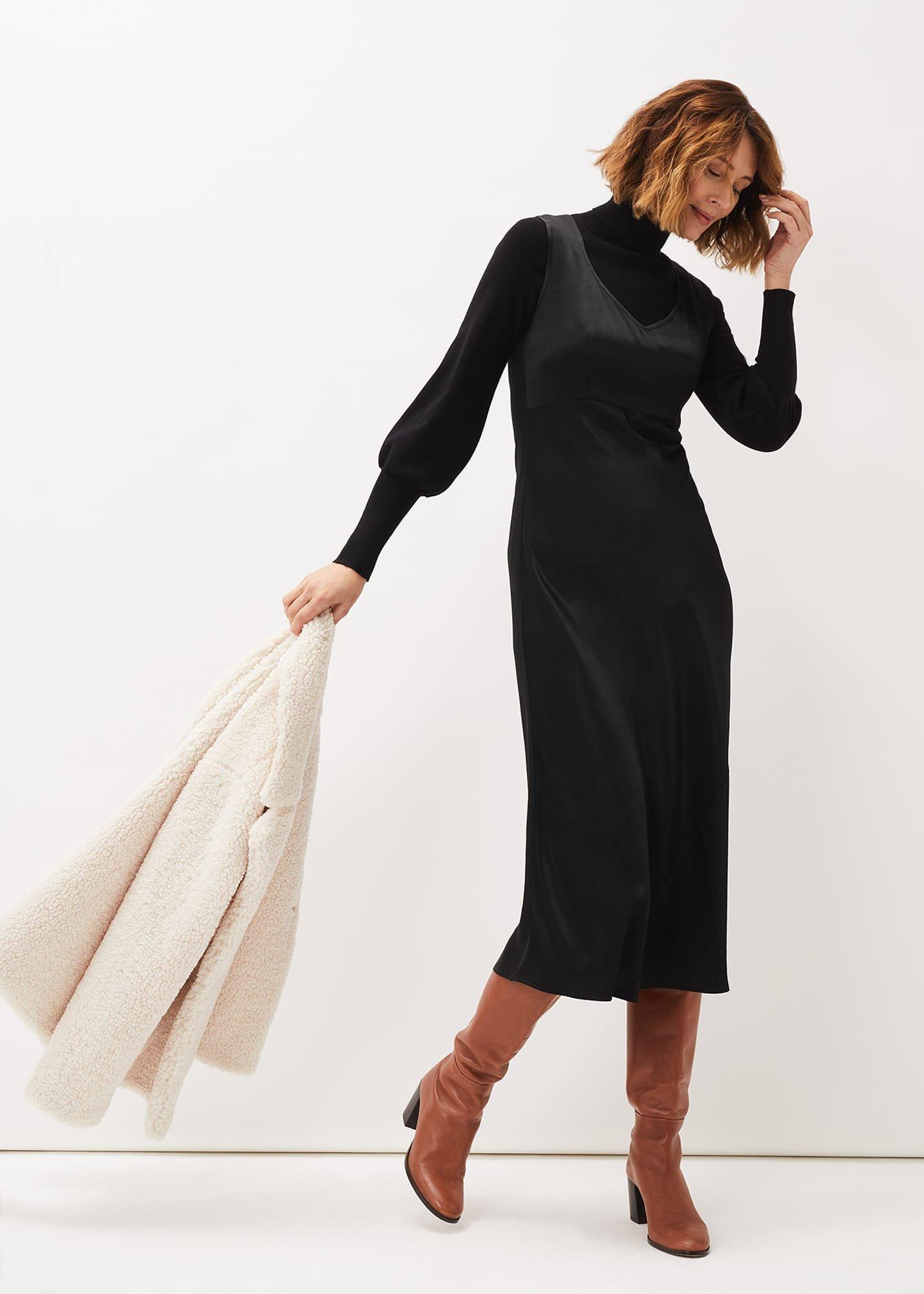 Amabella Sleeveless Satin Midi Dress