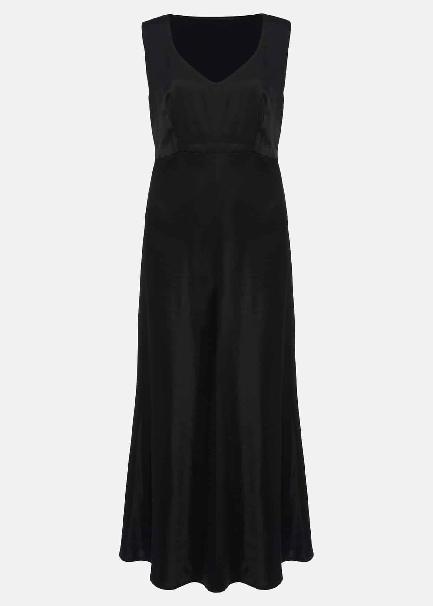 Amabella Sleeveless Satin Midi Dress