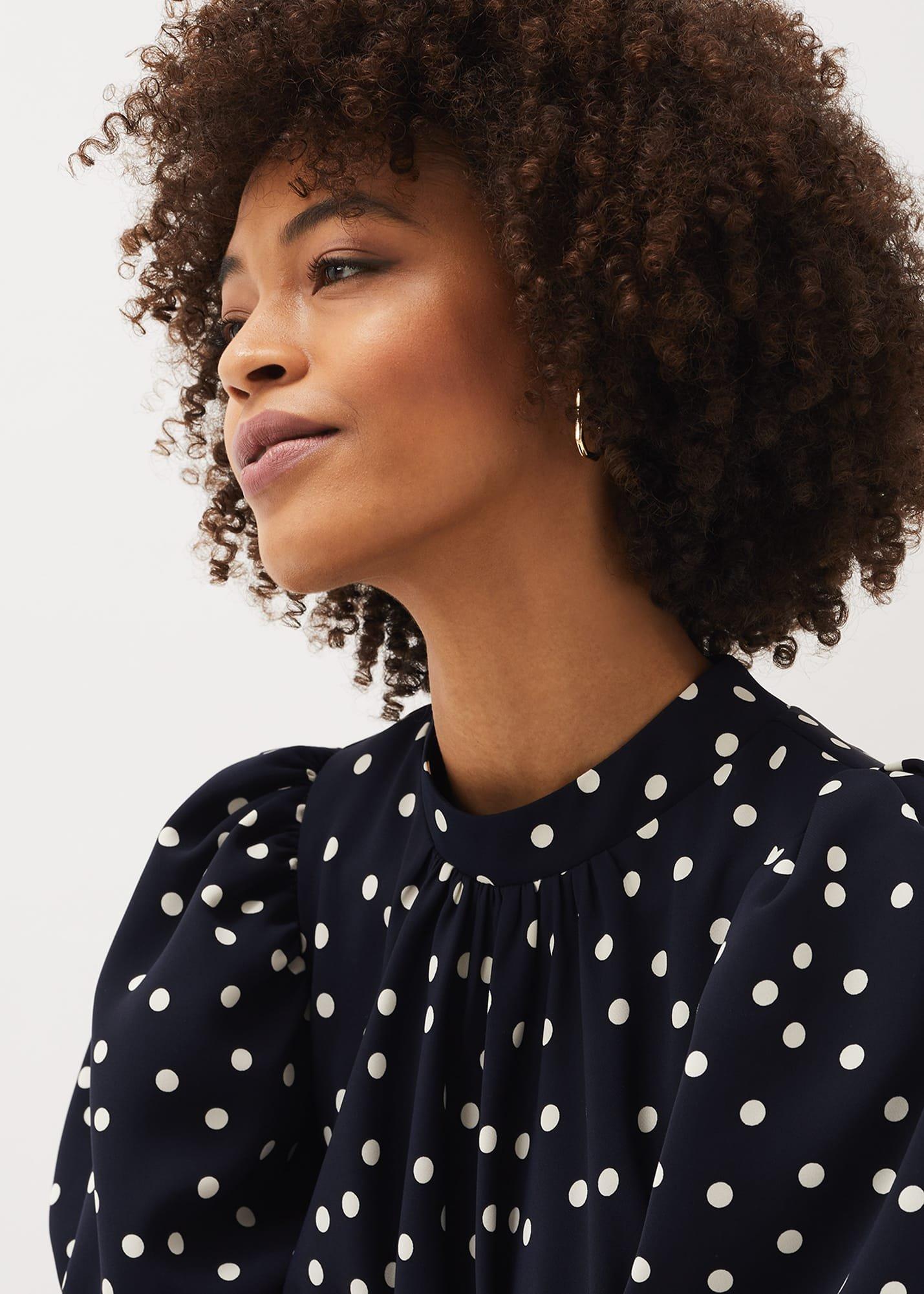 Paulina Puff Sleeve Spot Jumpsuit