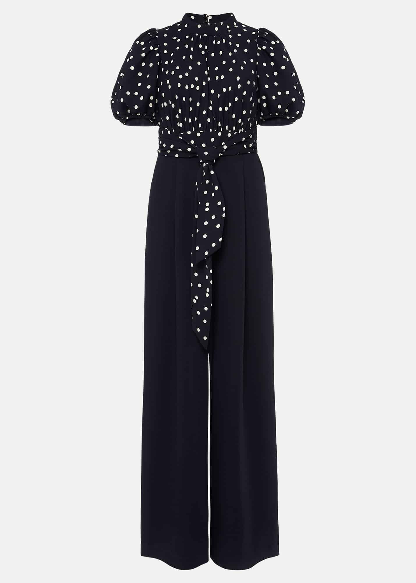 Paulina Puff Sleeve Spot Jumpsuit