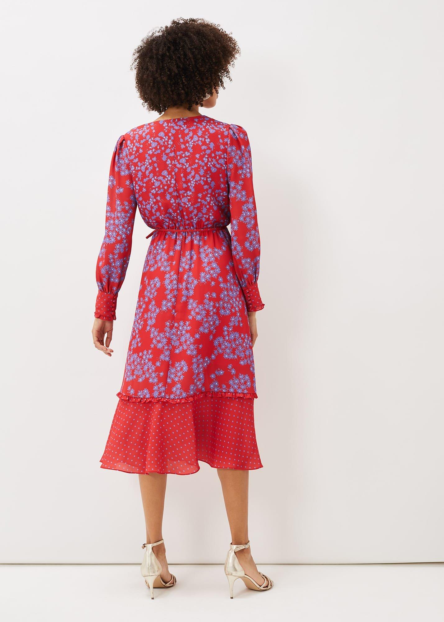 Zahara Floral And Spot Print Dress