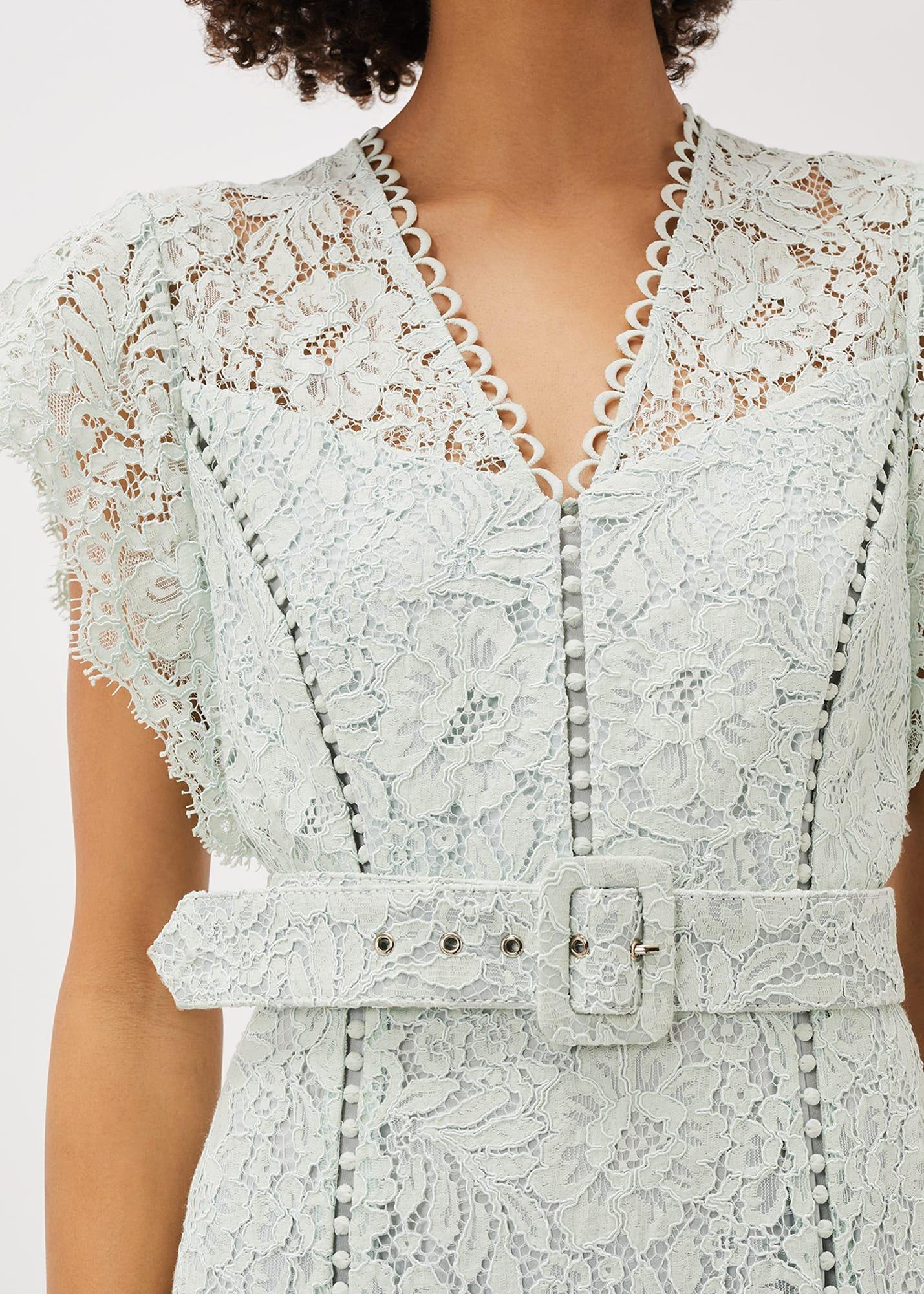 Esmerelda Lace Belted Fishtail Dress