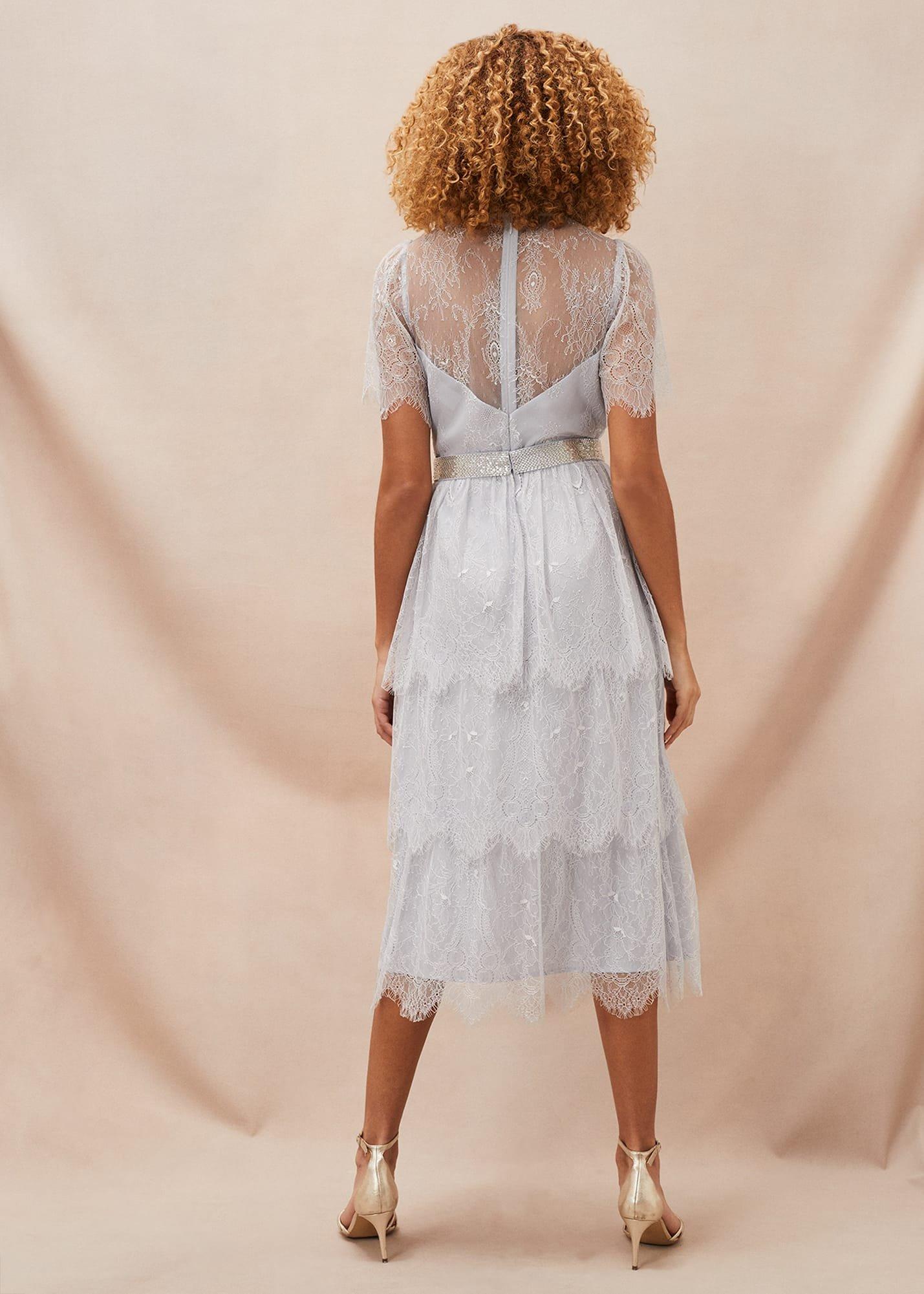 Ginnie Lace Tiered Midi Dress