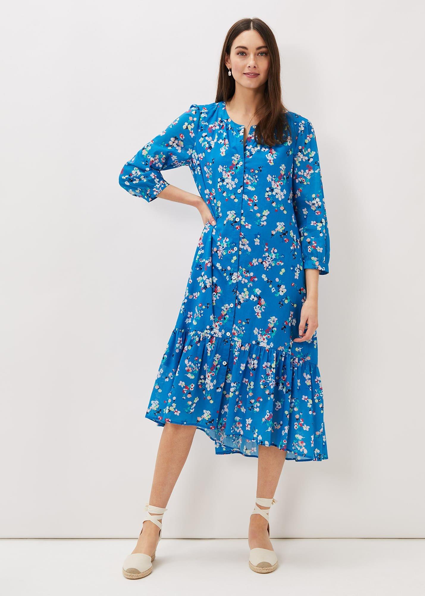 Cotton Floral Tiered Dress