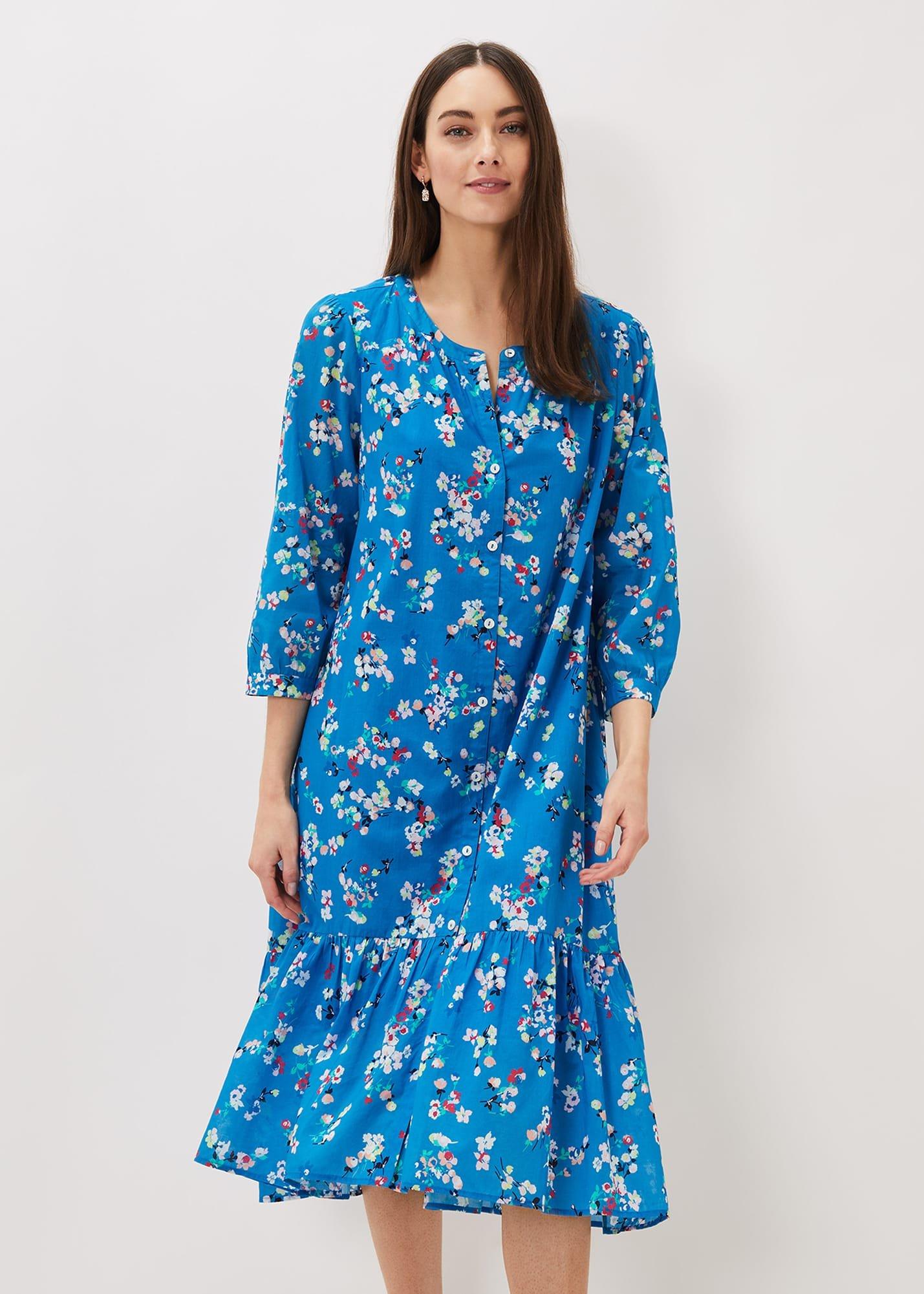 Cotton Floral Tiered Dress
