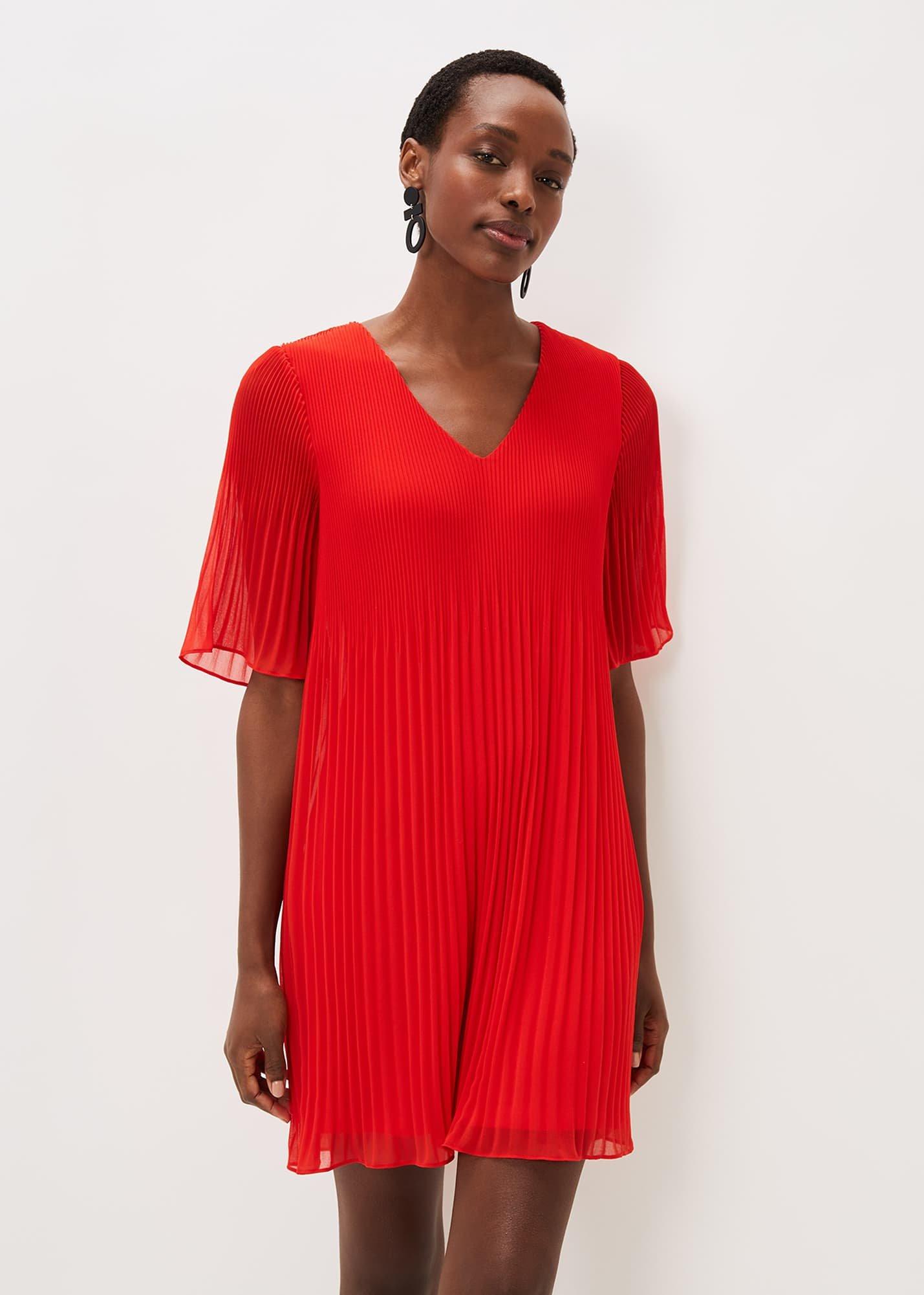 Ella Pleated Shift Dress