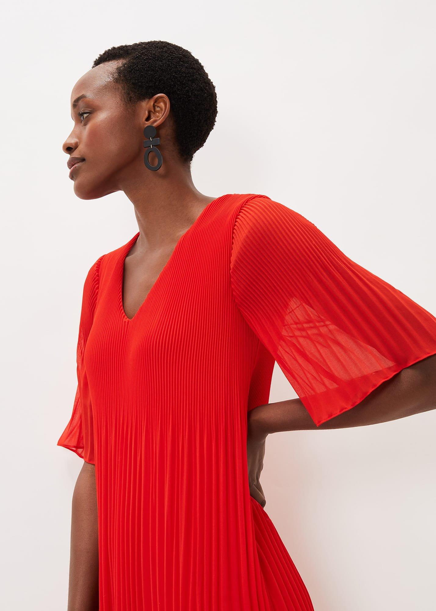 Ella Pleated Shift Dress