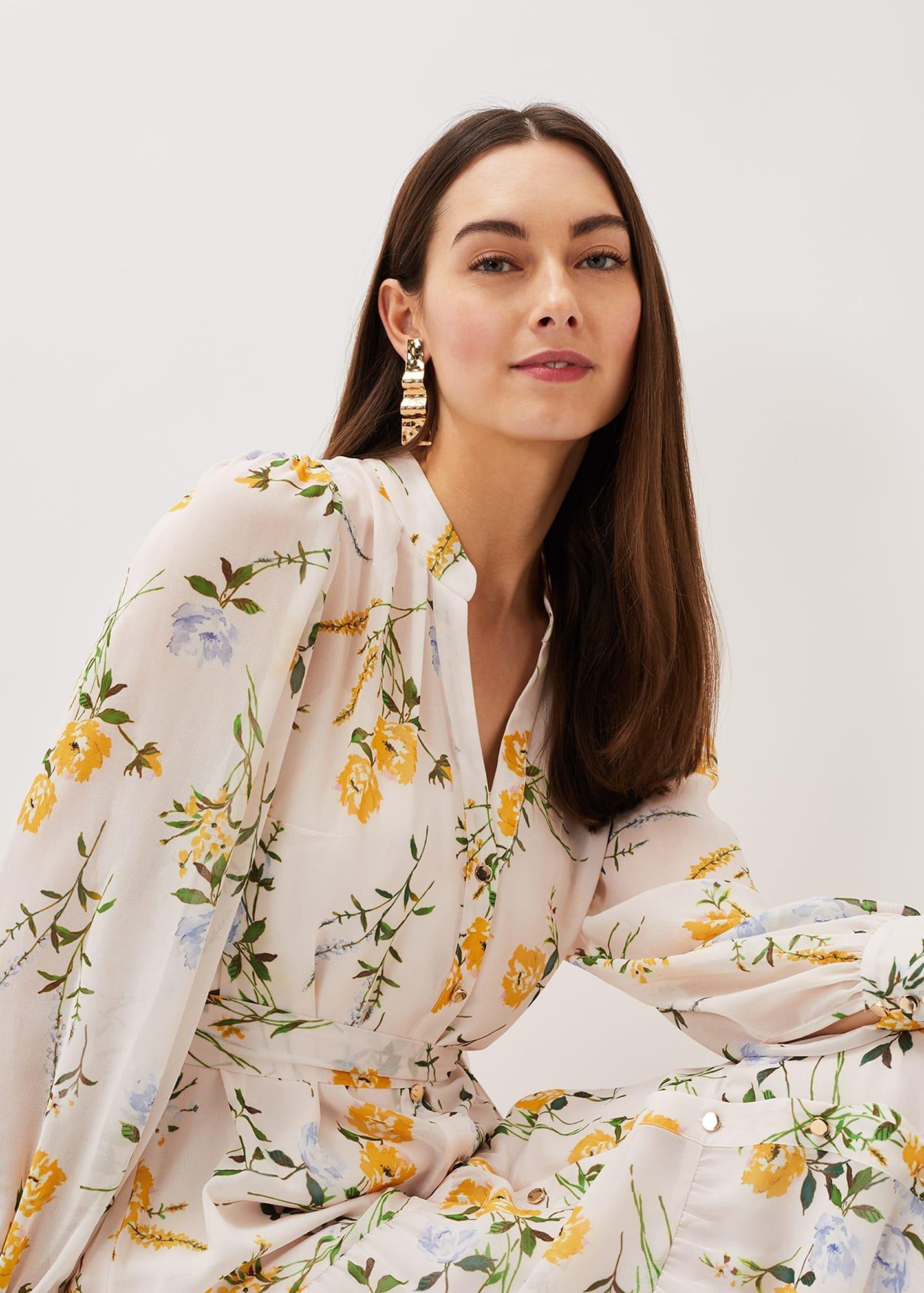 Lucie Floral Shirt Midaxi Dress