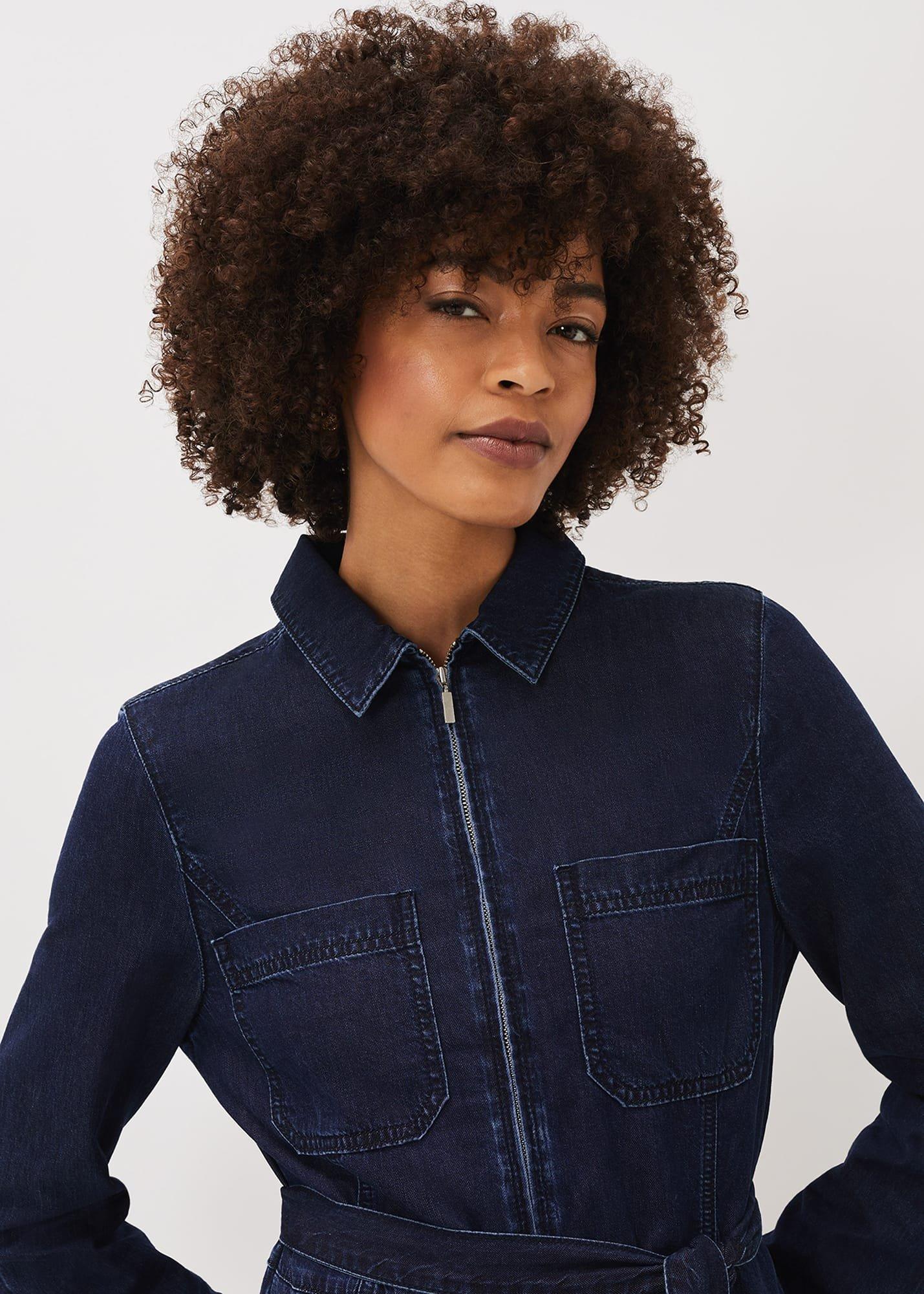 Cecile Denim Wide Leg Jumpsuit