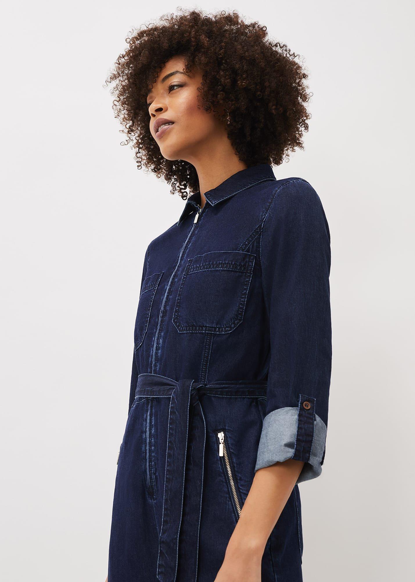 Cecile Denim Wide Leg Jumpsuit