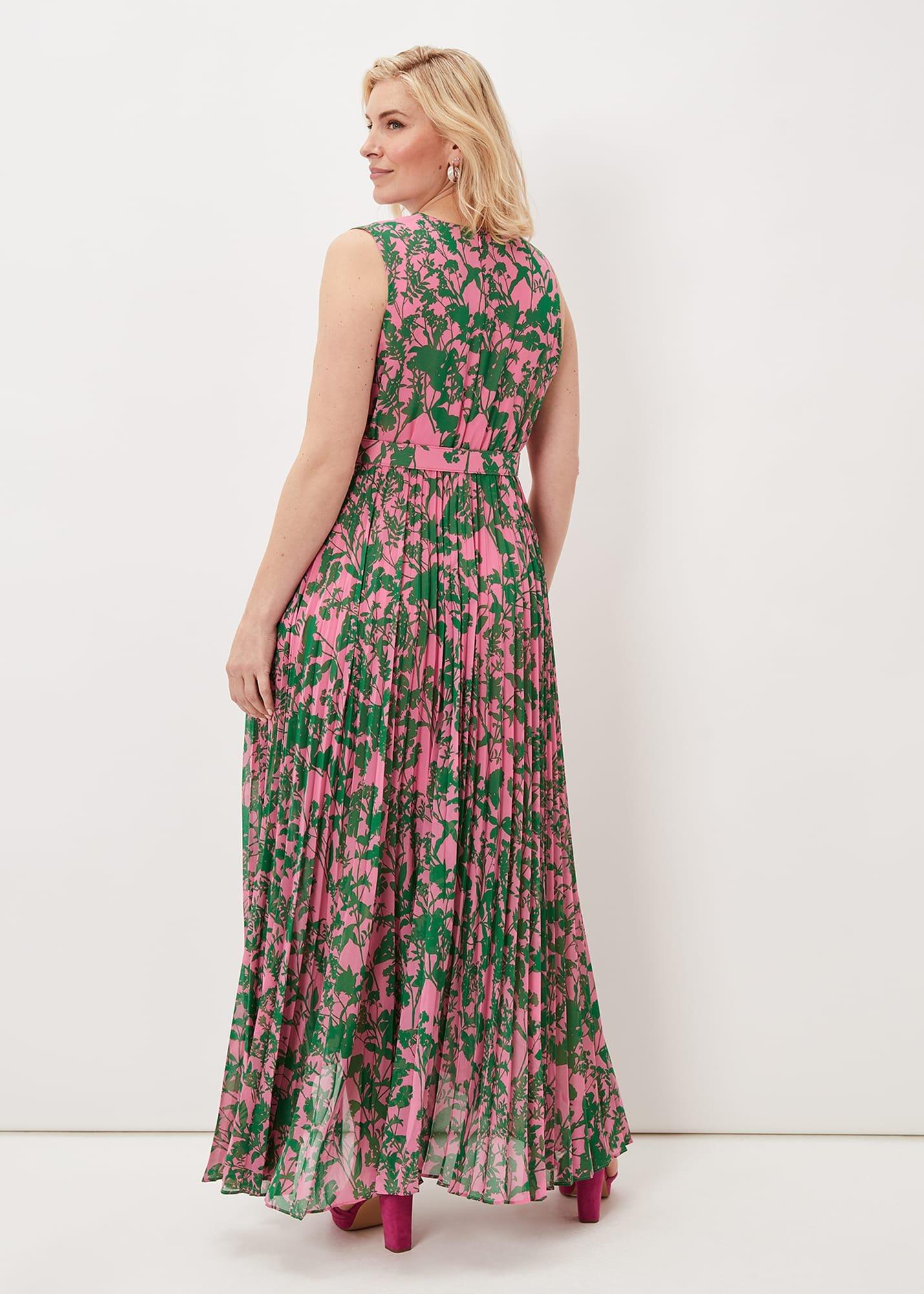 Brianna Pleated Print Dress