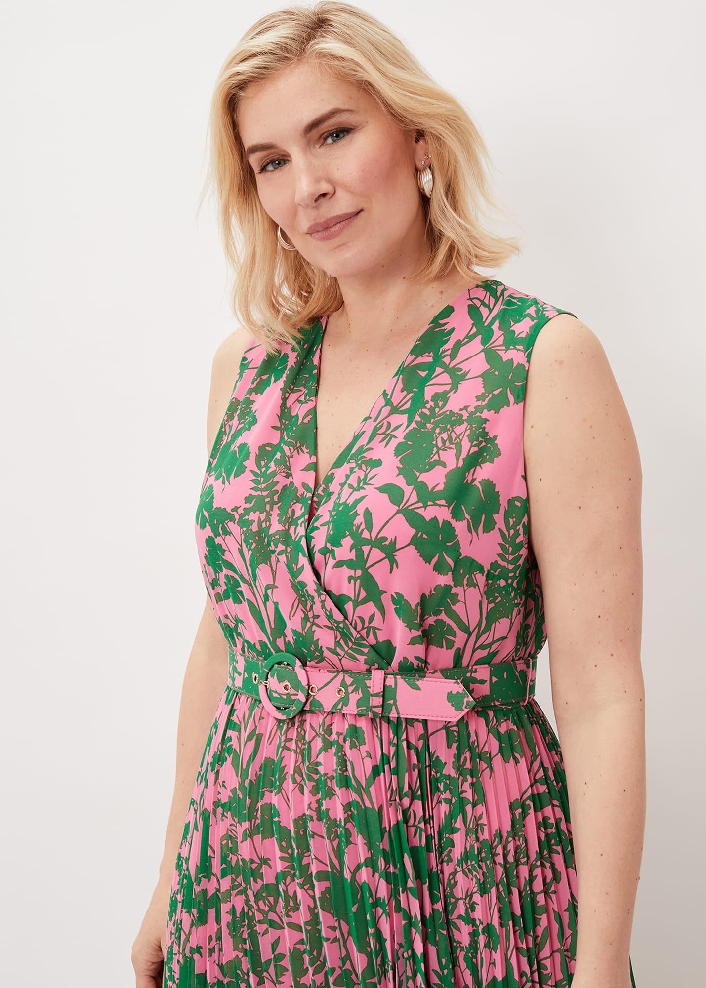 Brianna Pleated Print Dress