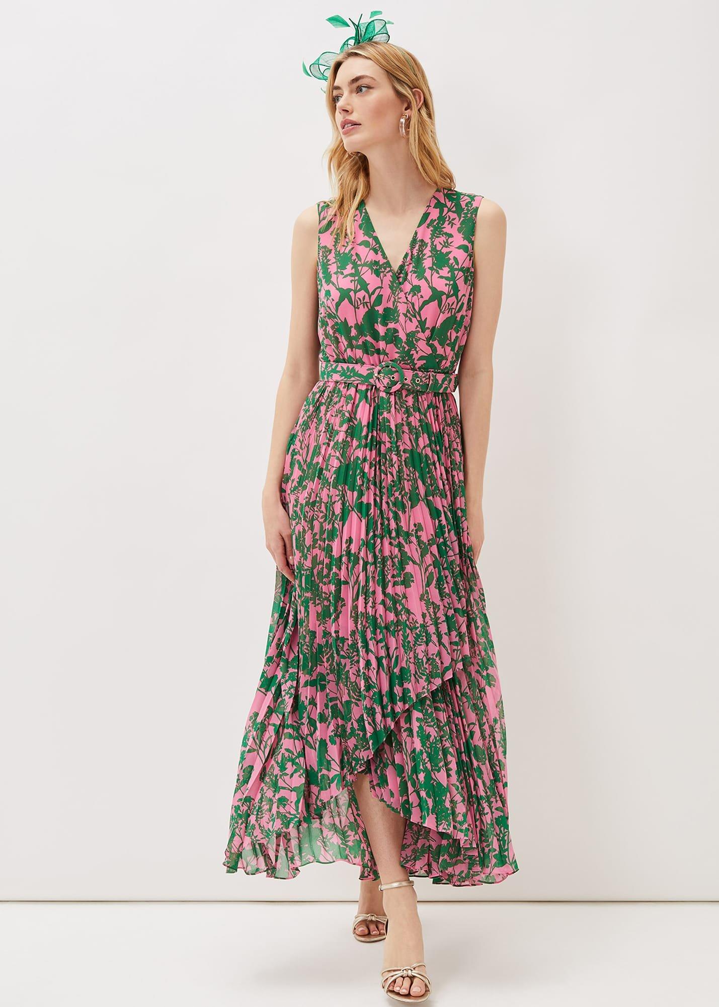 Brianna Pleated Print Dress