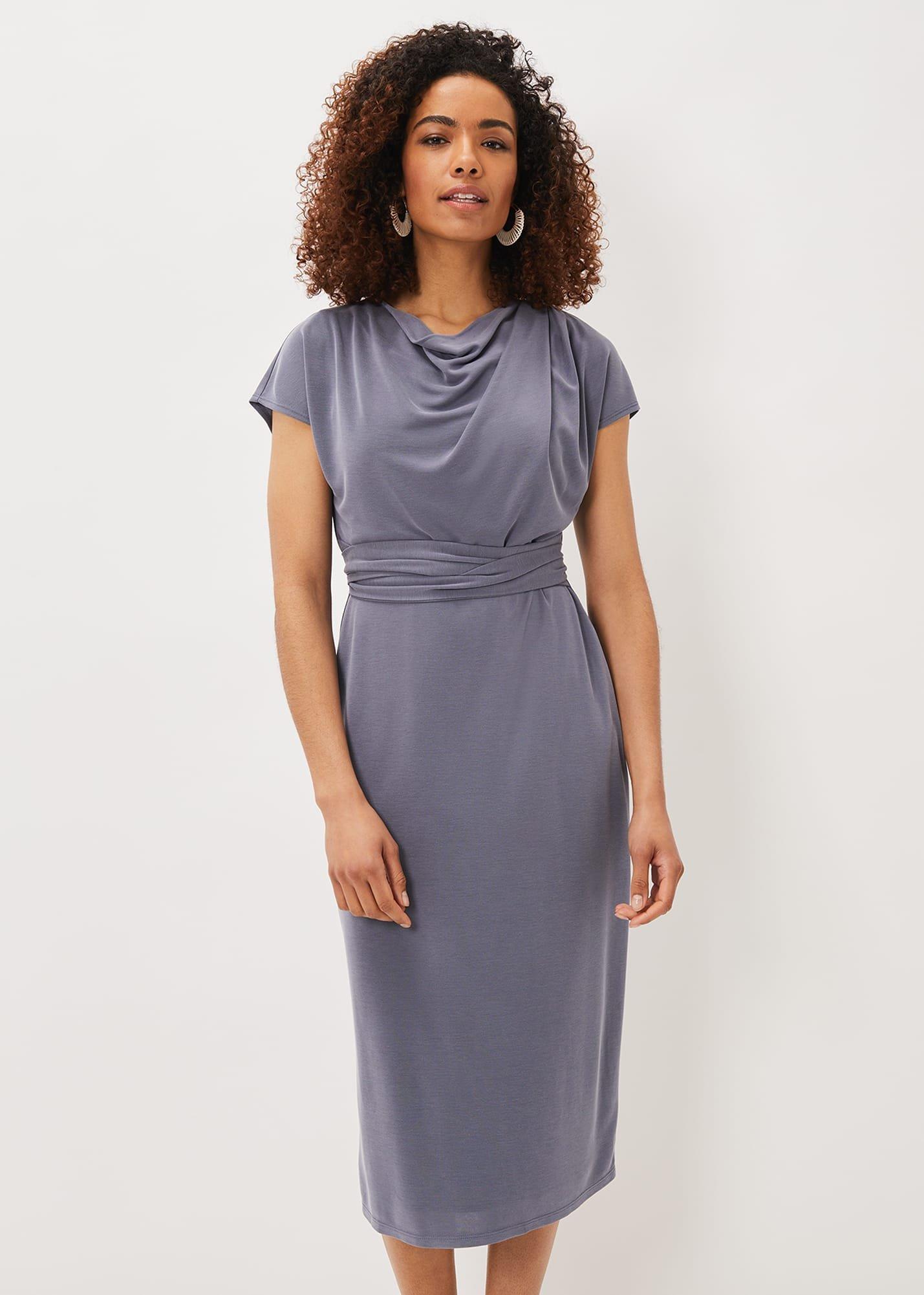 Kadence Cupro Tie Waist Dress