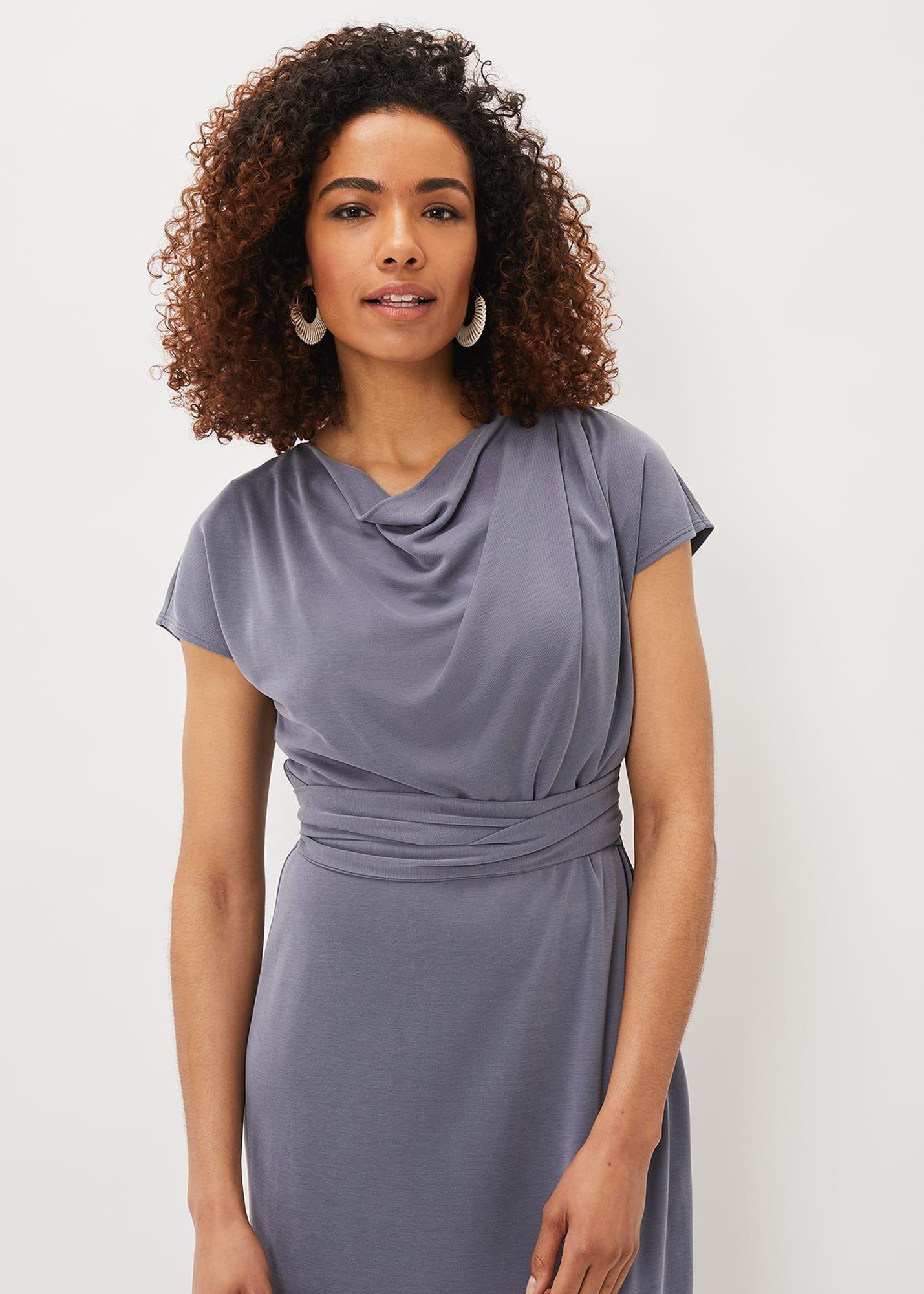 Kadence Cupro Tie Waist Dress