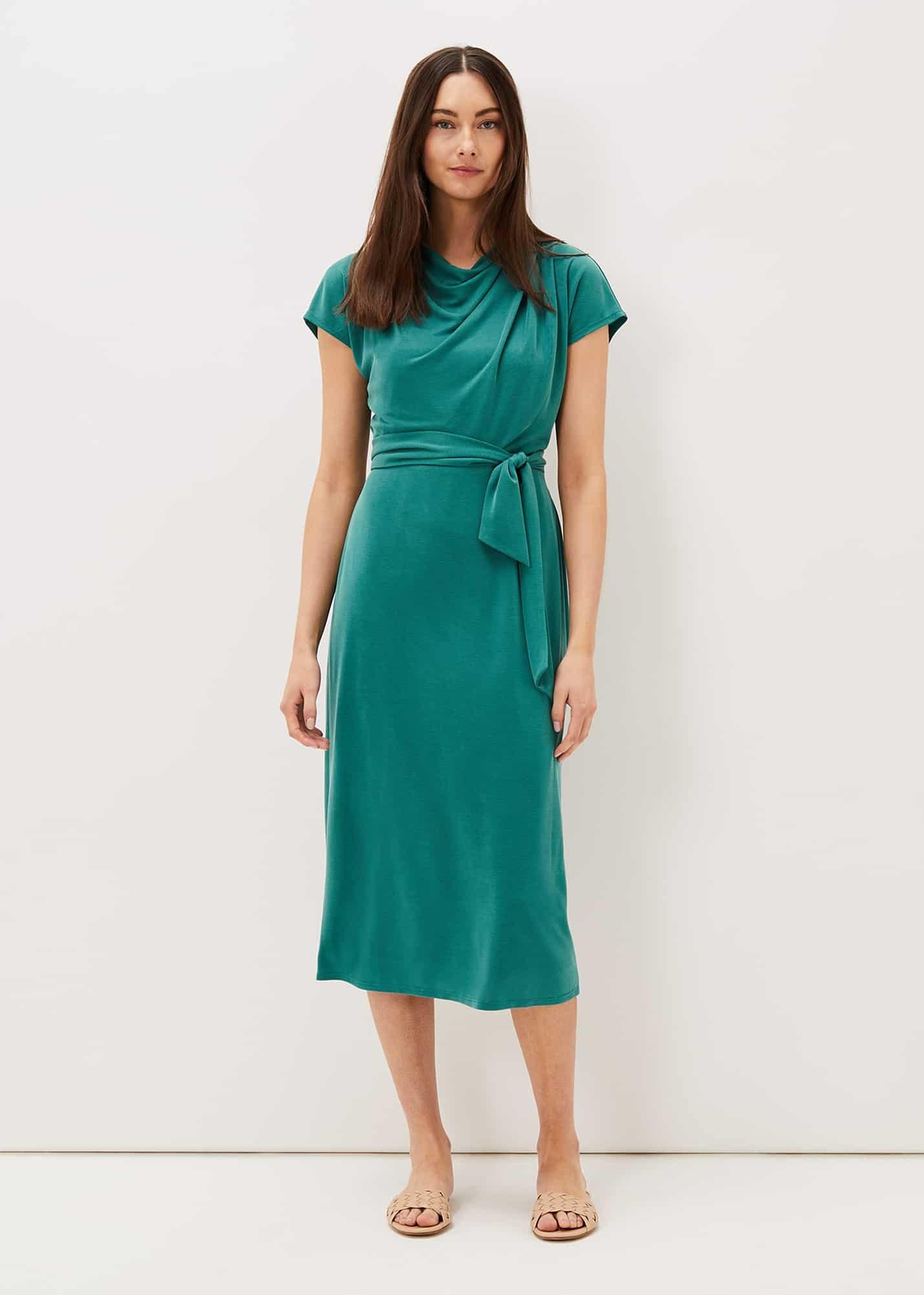 Kadence Cupro Tie Waist Dress