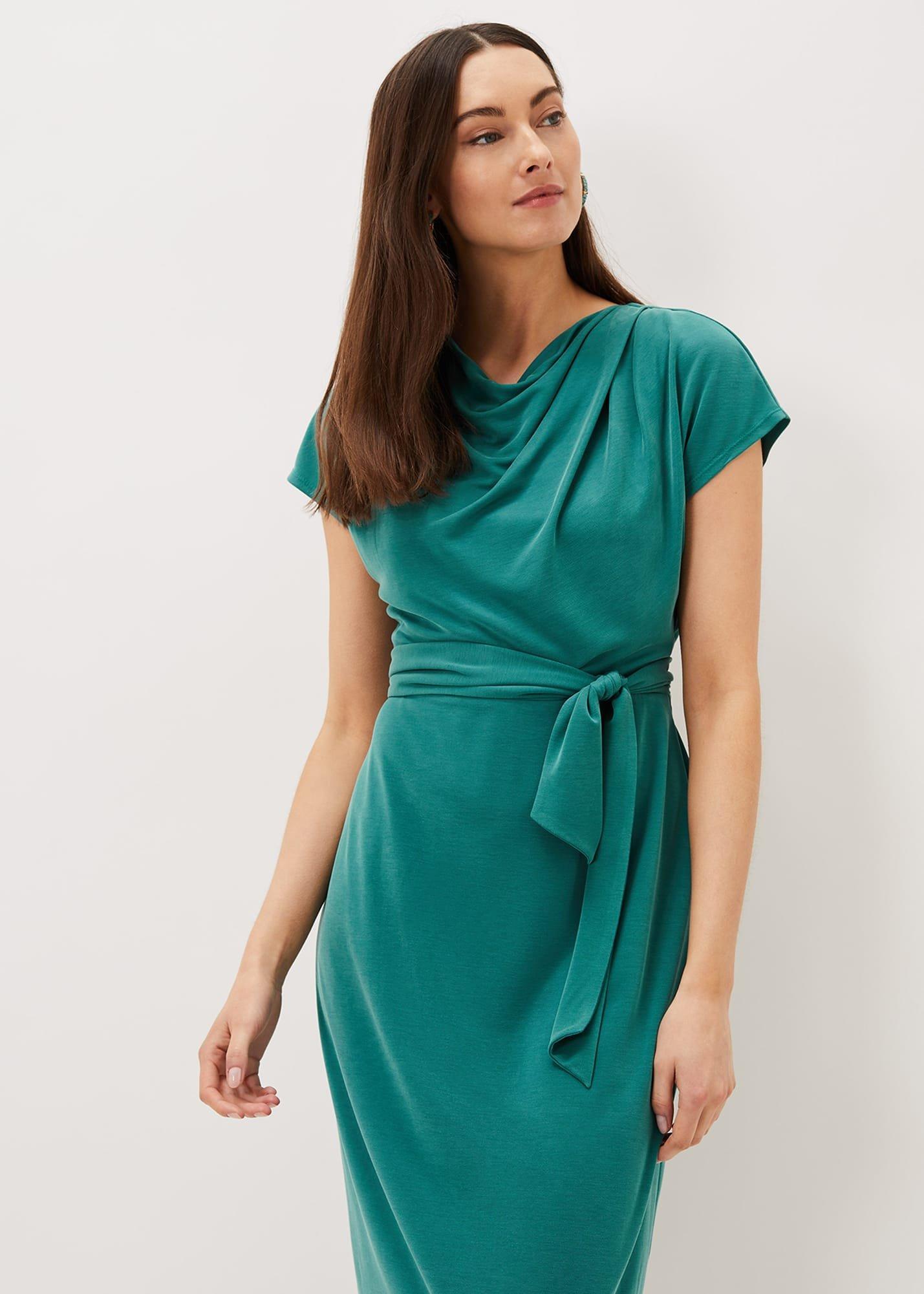 Kadence Cupro Tie Waist Dress