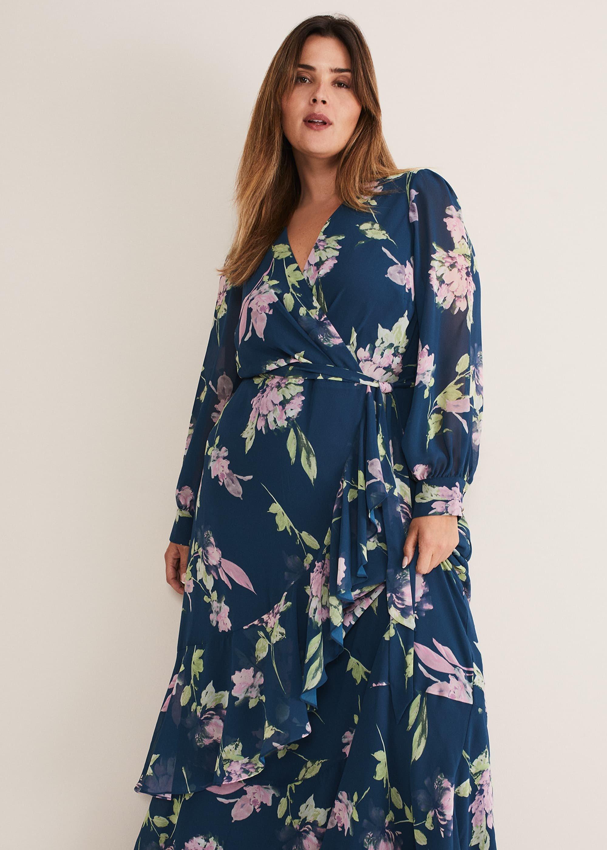 Elsa Printed Woven Frill Maxi Dress