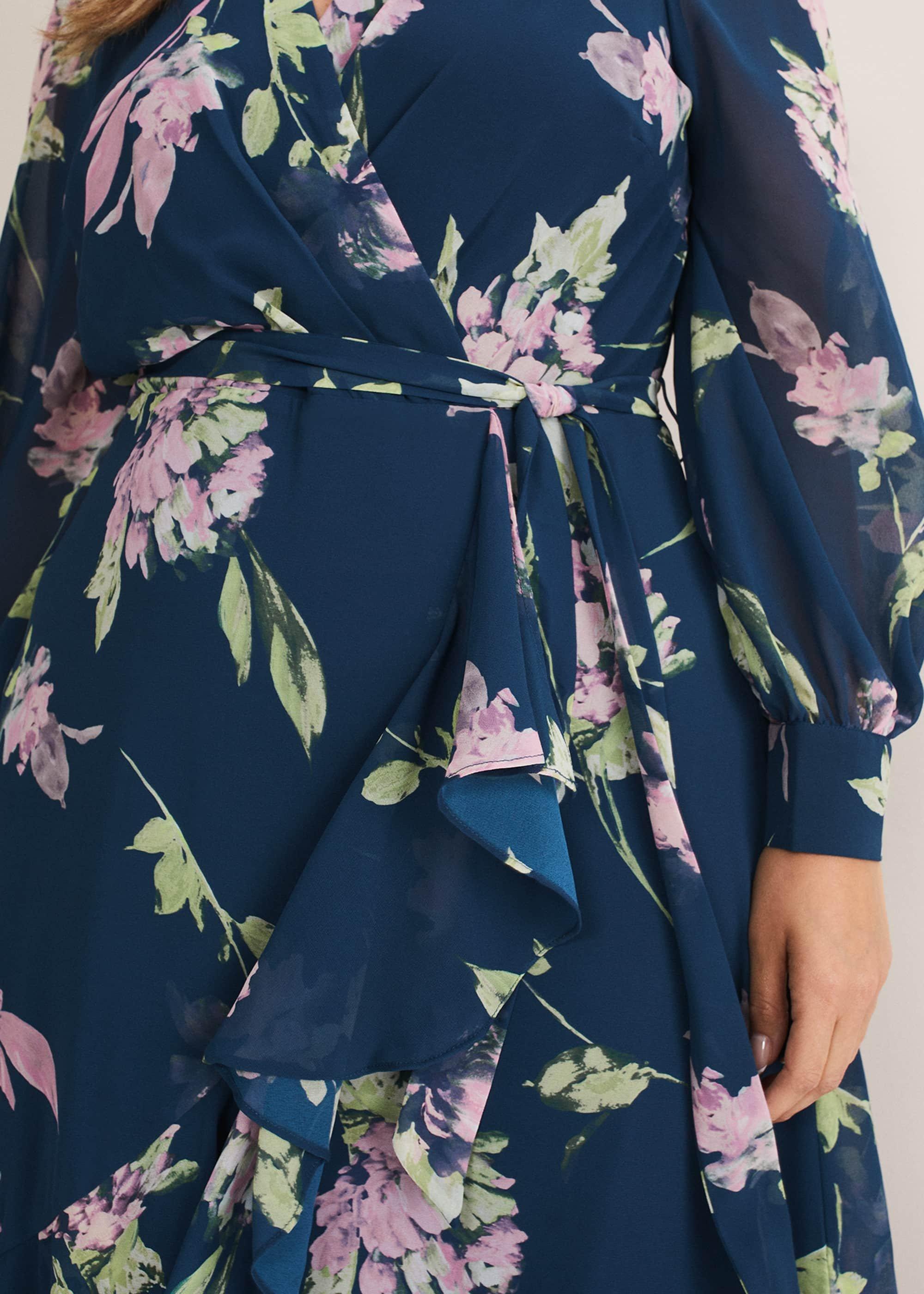 Elsa Printed Woven Frill Maxi Dress