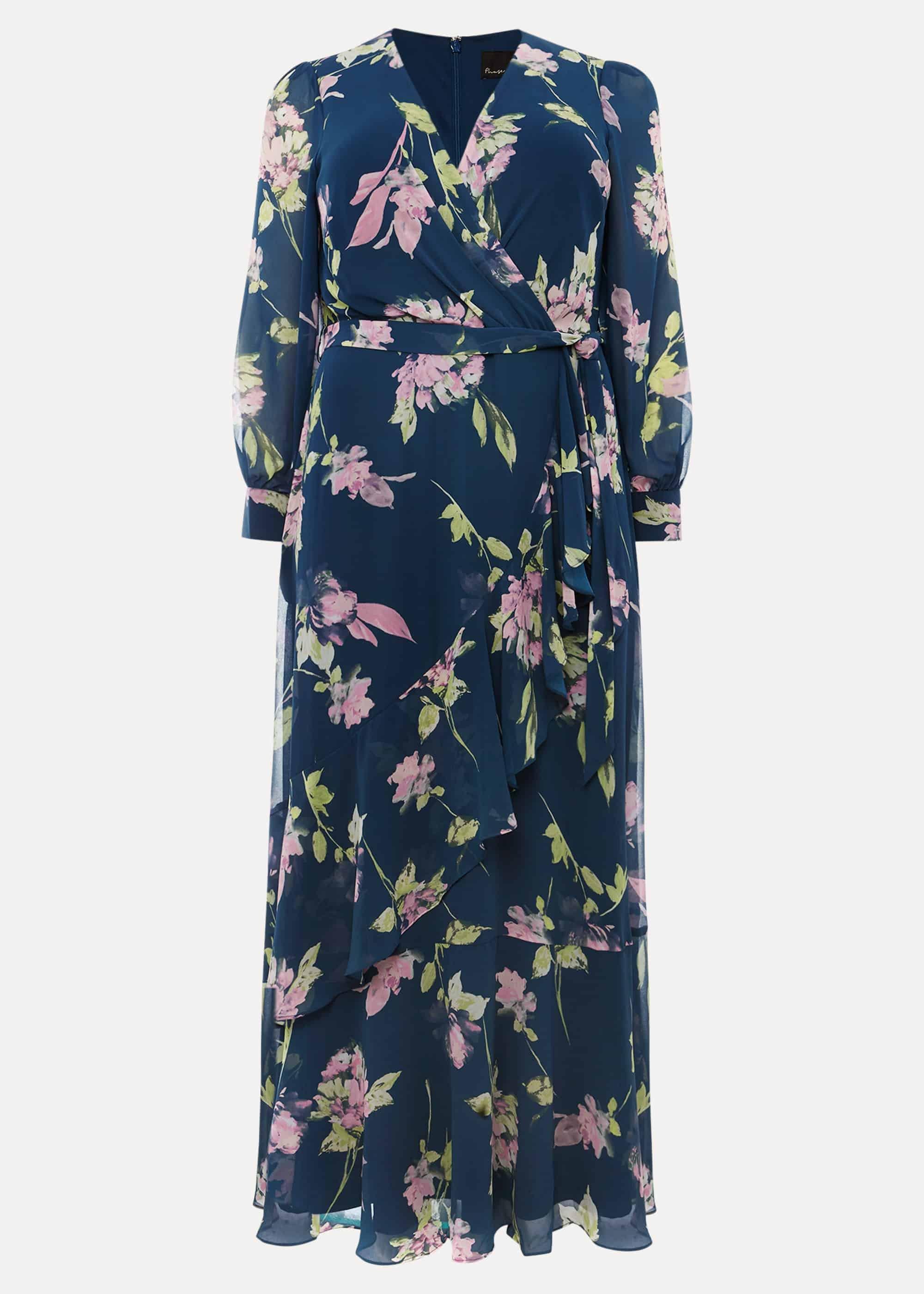 Elsa Printed Woven Frill Maxi Dress