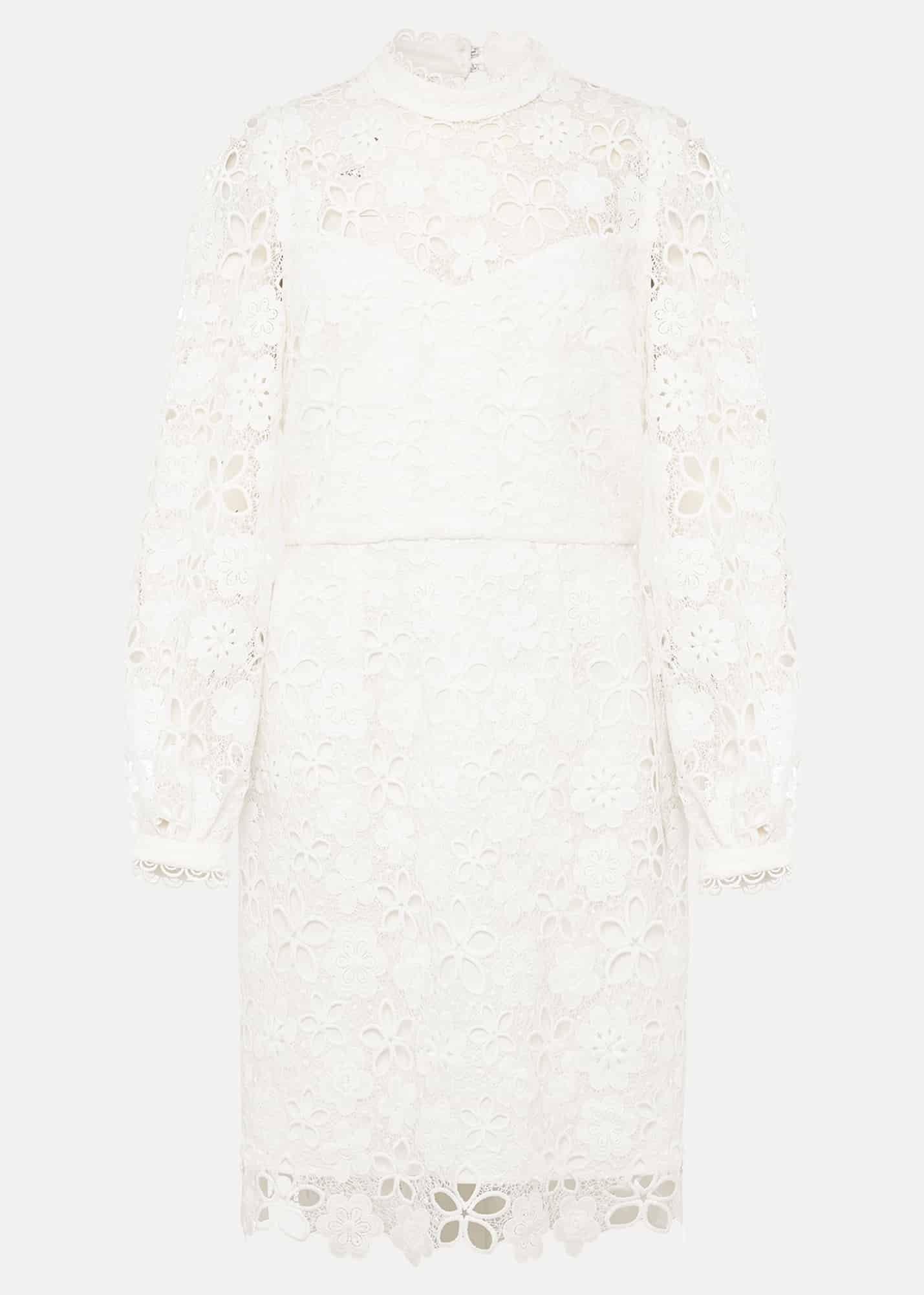 Doris Guipure Lace Highneck Dress