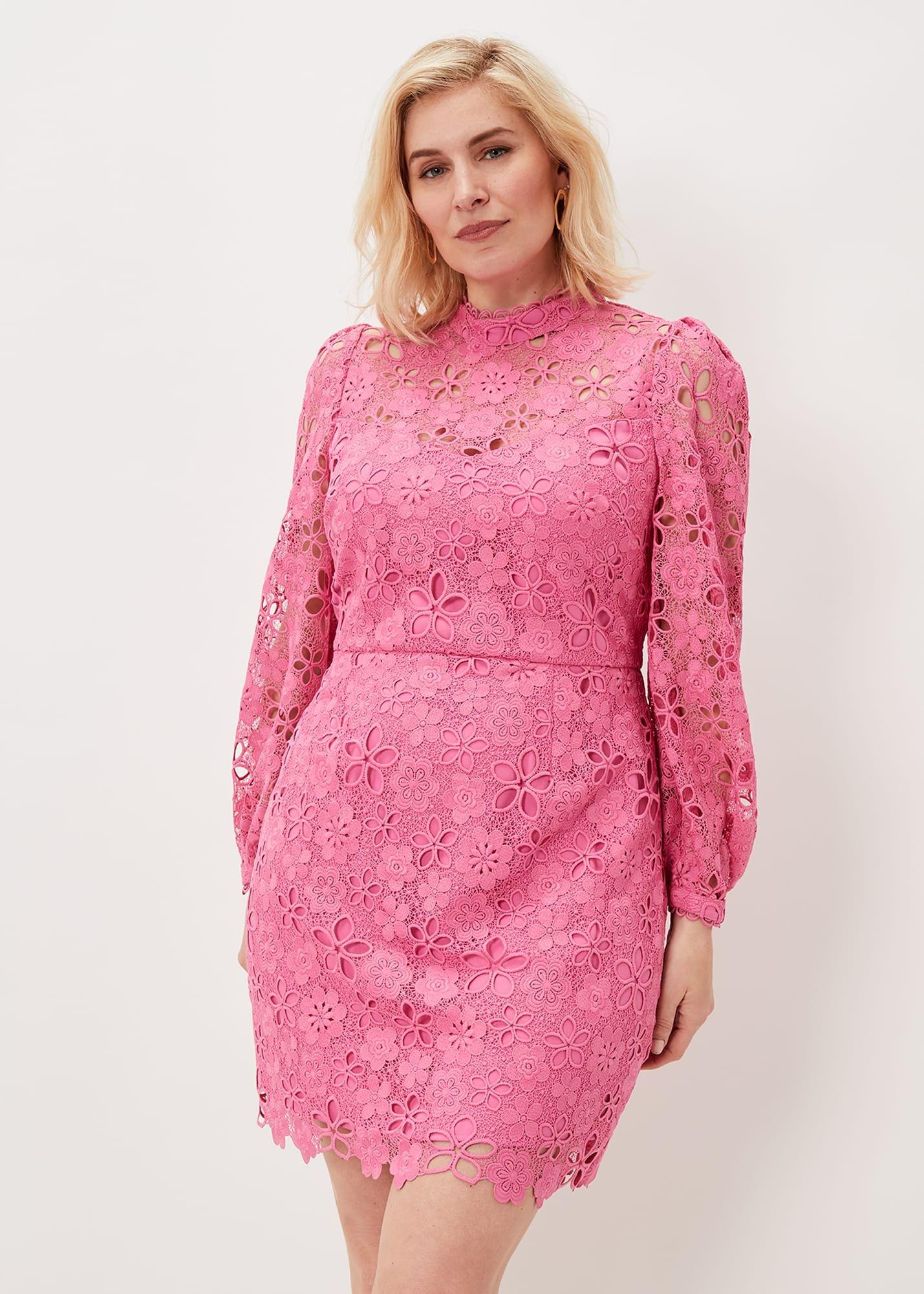 Doris Guipure Lace Highneck Dress